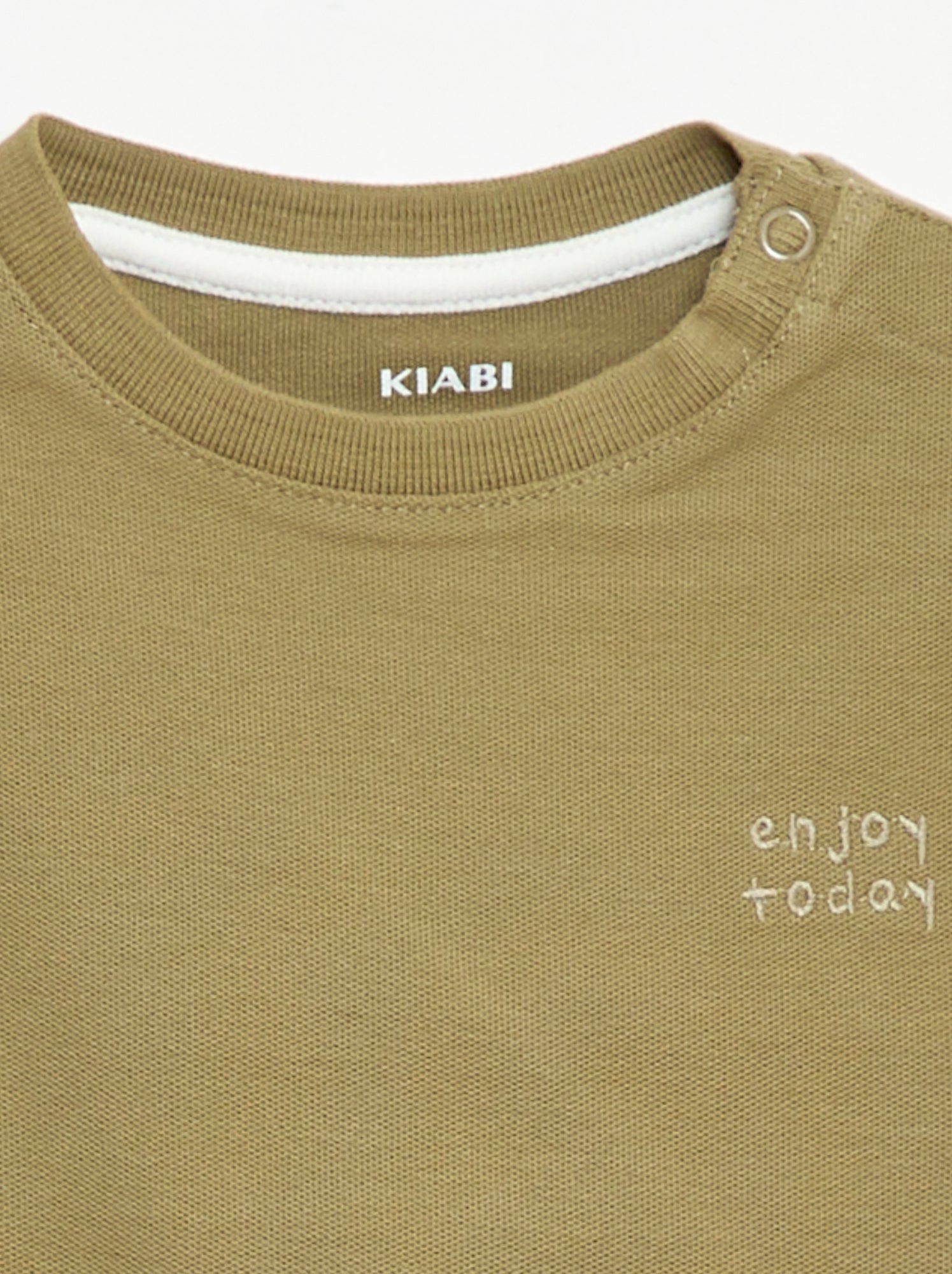 T-shirt rayé manches courtes en coton - Vert