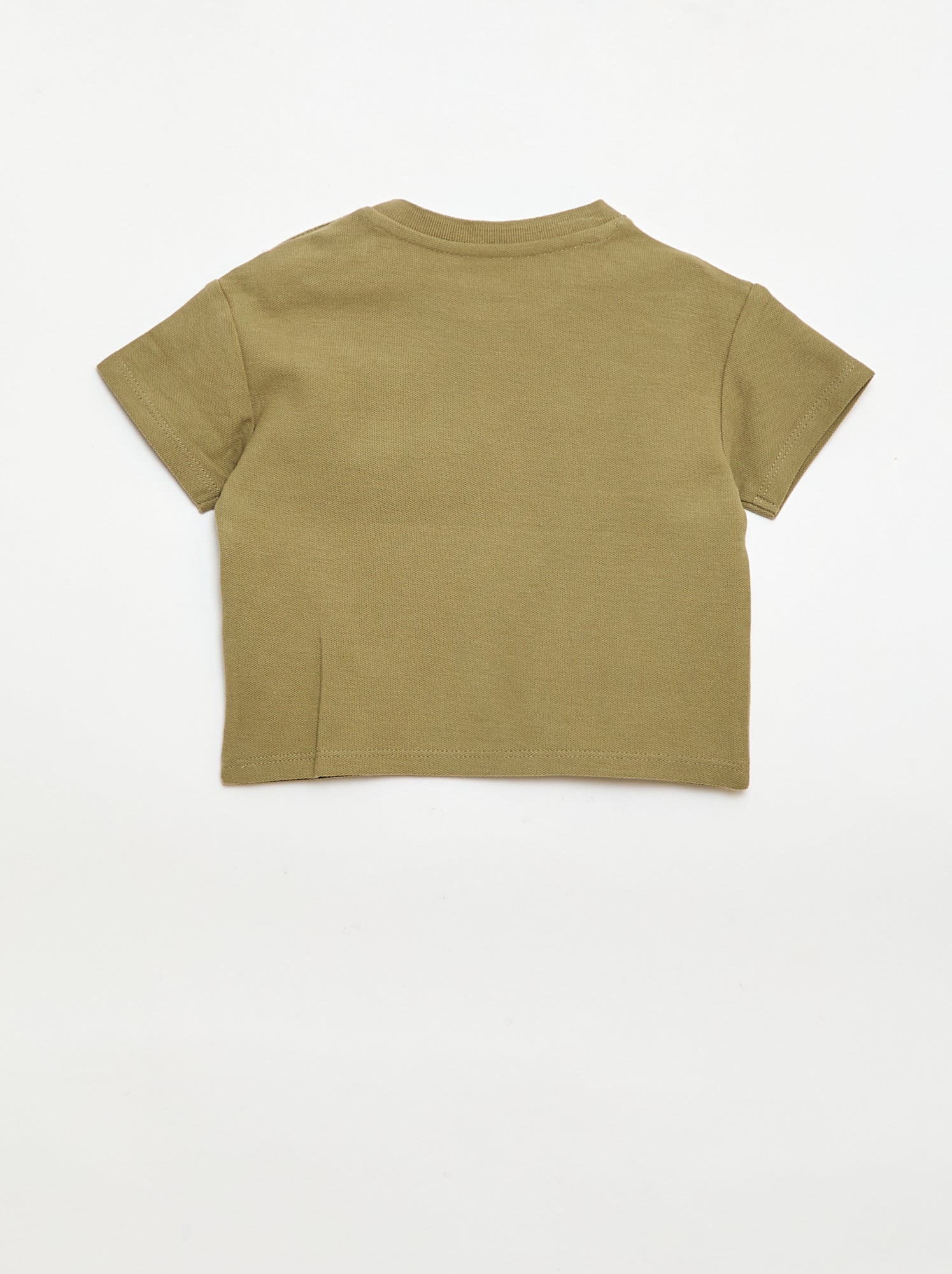 T-shirt rayé manches courtes en coton - Vert