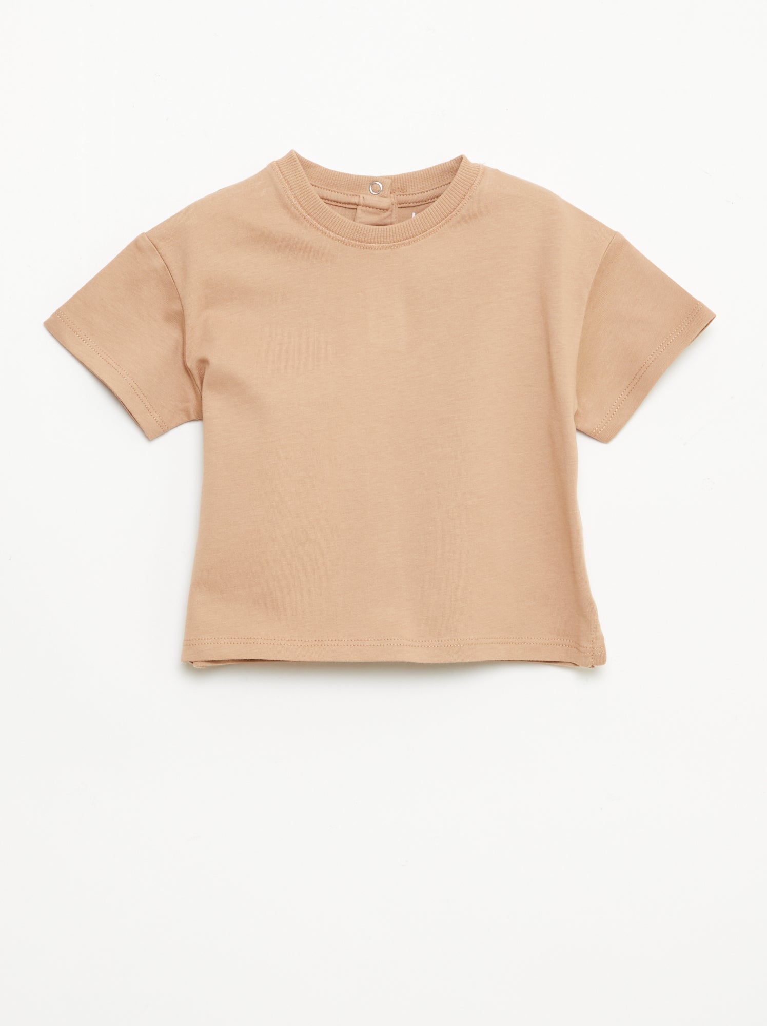 T-shirt uni sans manches - Beige