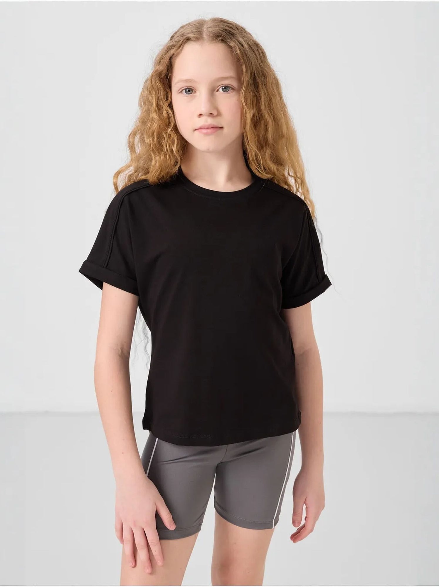 T-shirt unisexe junior en coton et élasthanne tommy - Noir