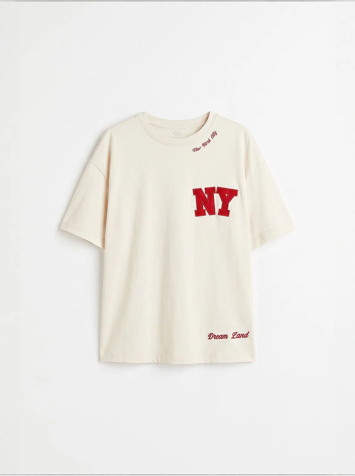 T-shirt unisexe junior en mélange de coton tommy - Crème