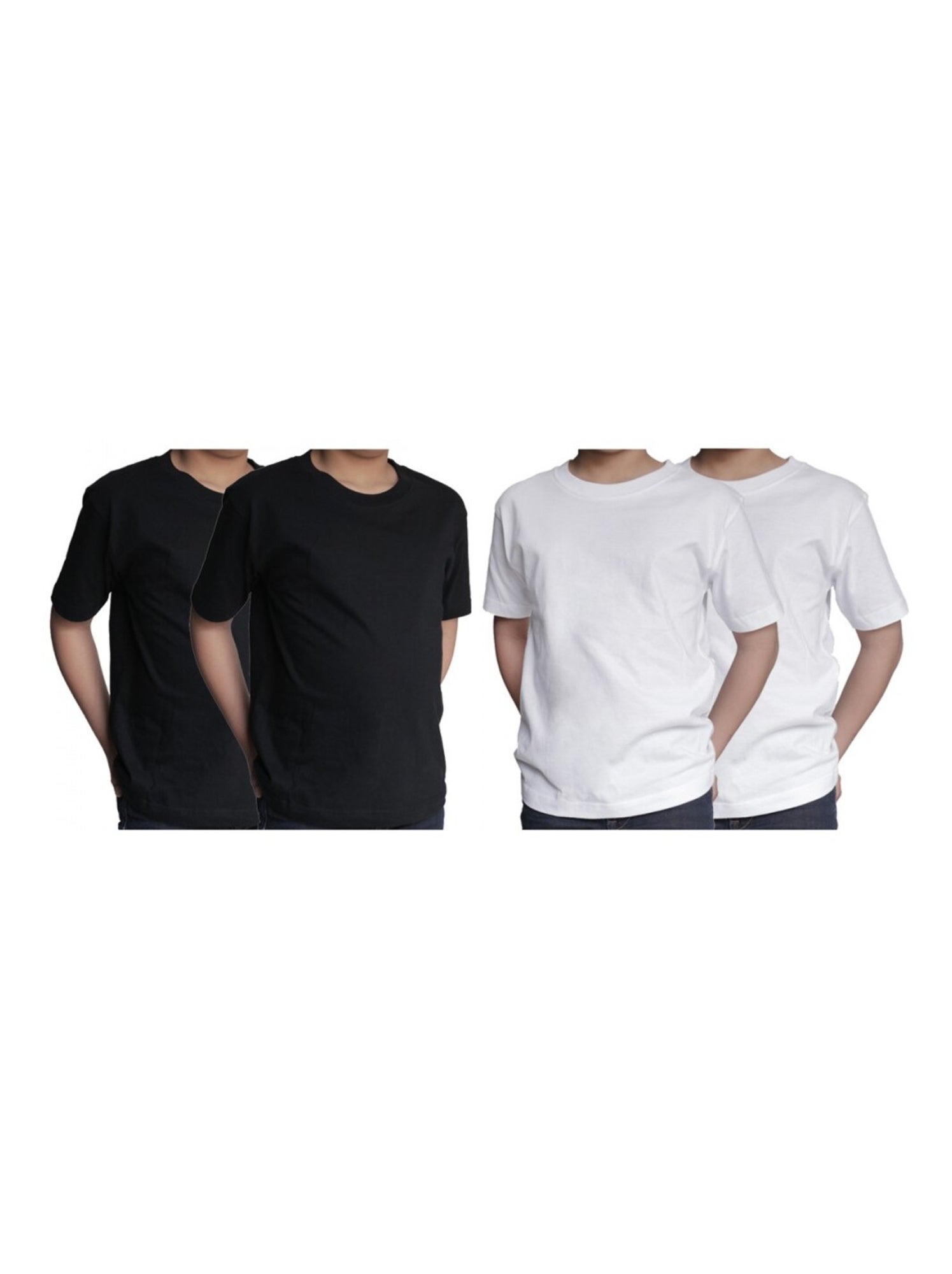 T shirts Enfant Lot de 4 Uni Ozabi Basic - Noir Blanc