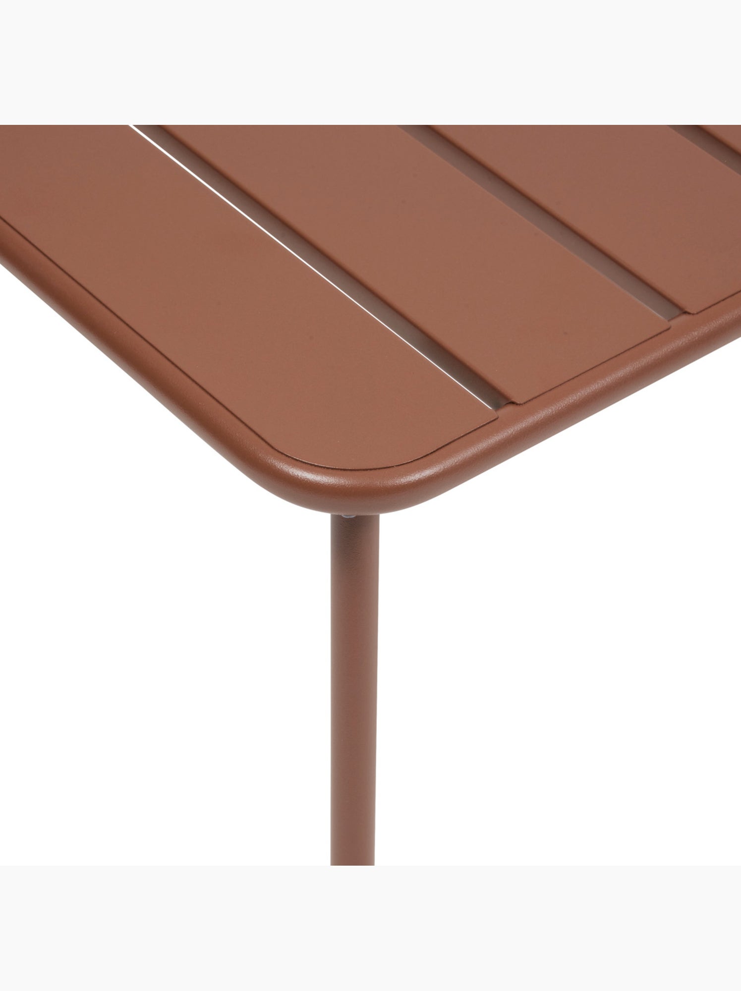 Table basse de jardin carrée en acier pieds ajustables phuket - Terracotta