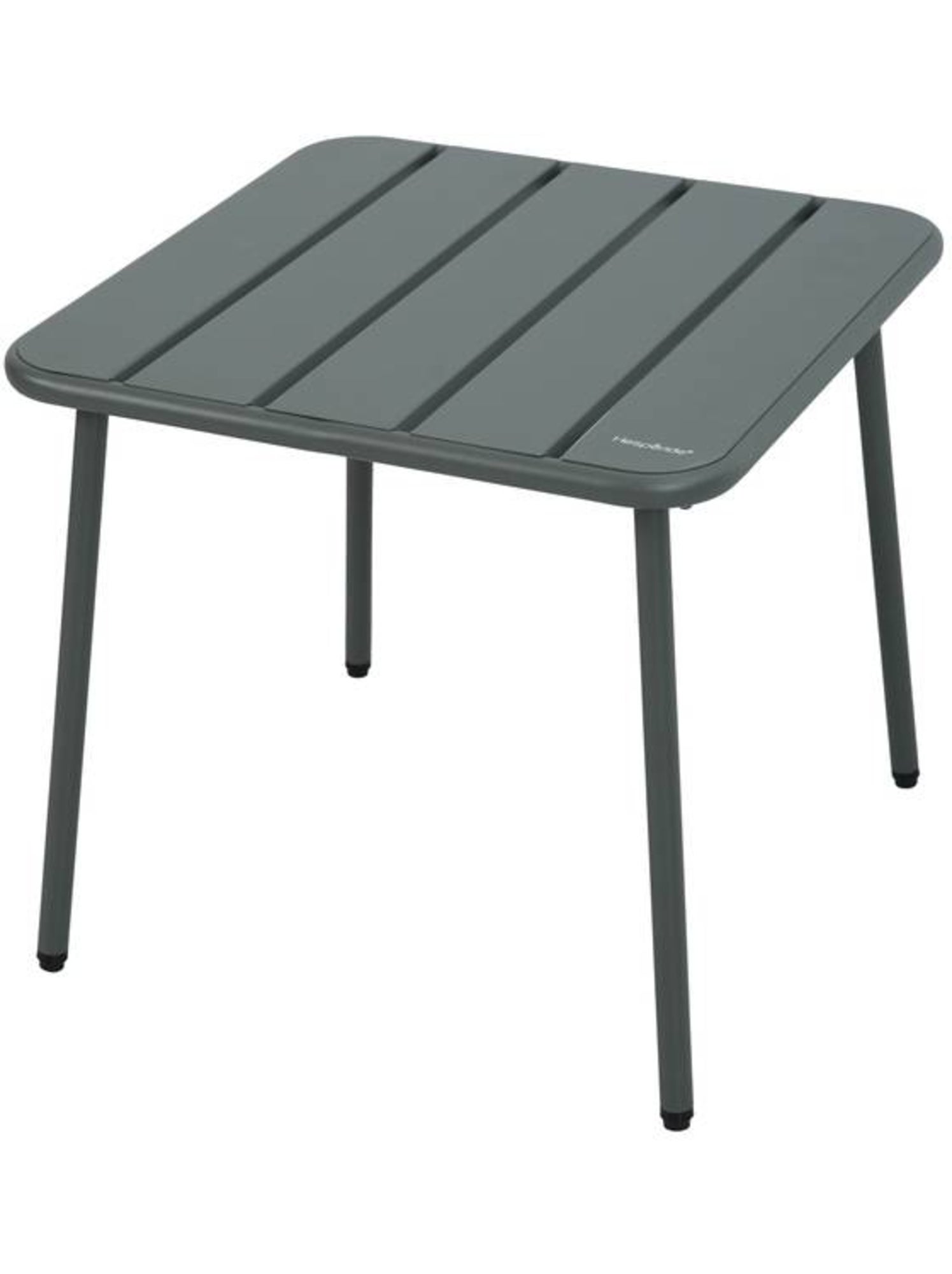 Table basse de jardin carrée en acier pieds ajustables phuket - Vert clair