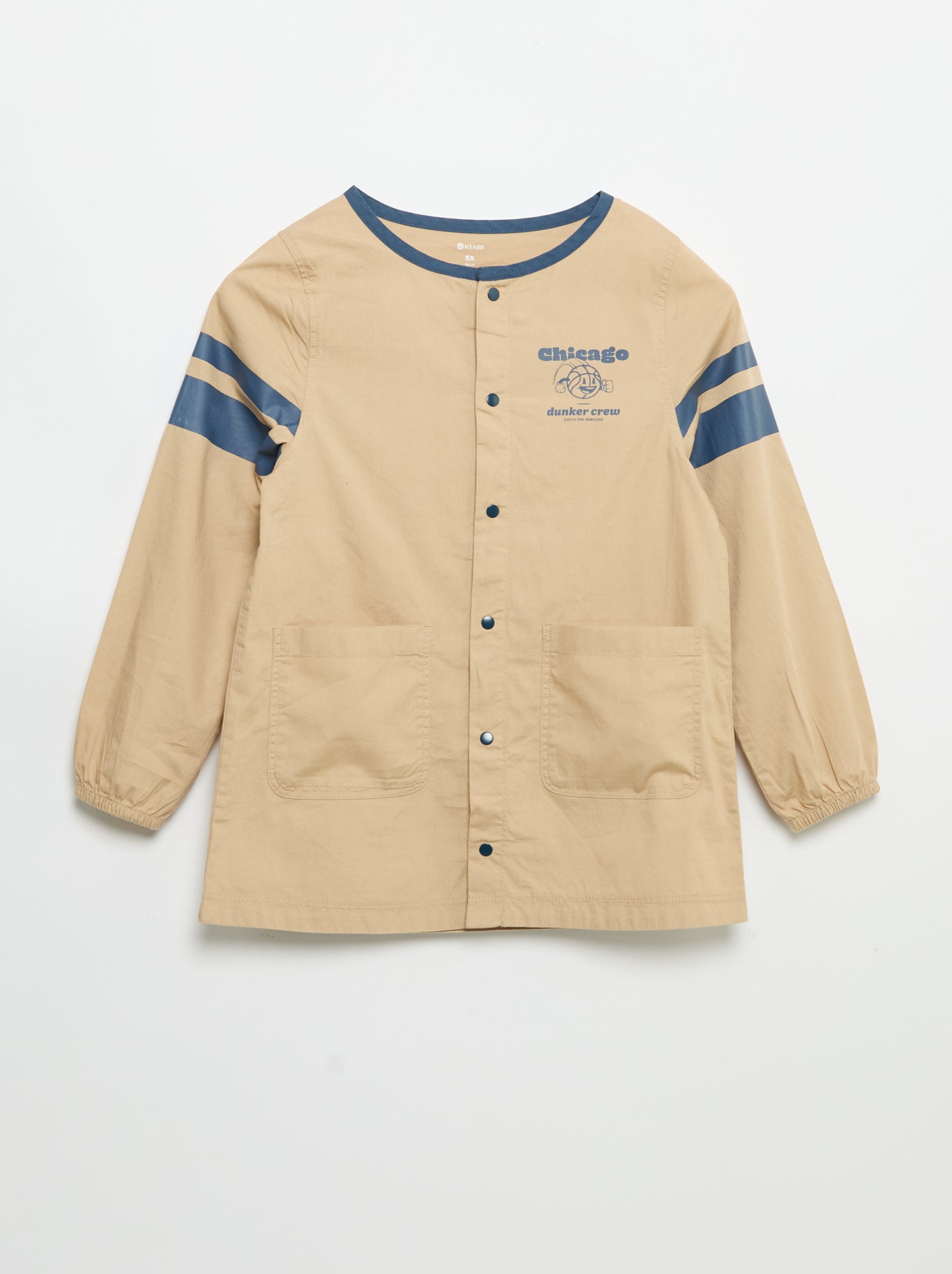 Tablier scolaire à manches longues - Beige