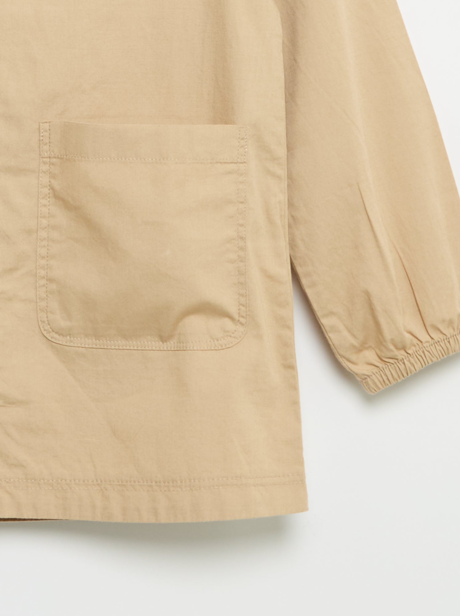 Tablier scolaire à manches longues - Beige