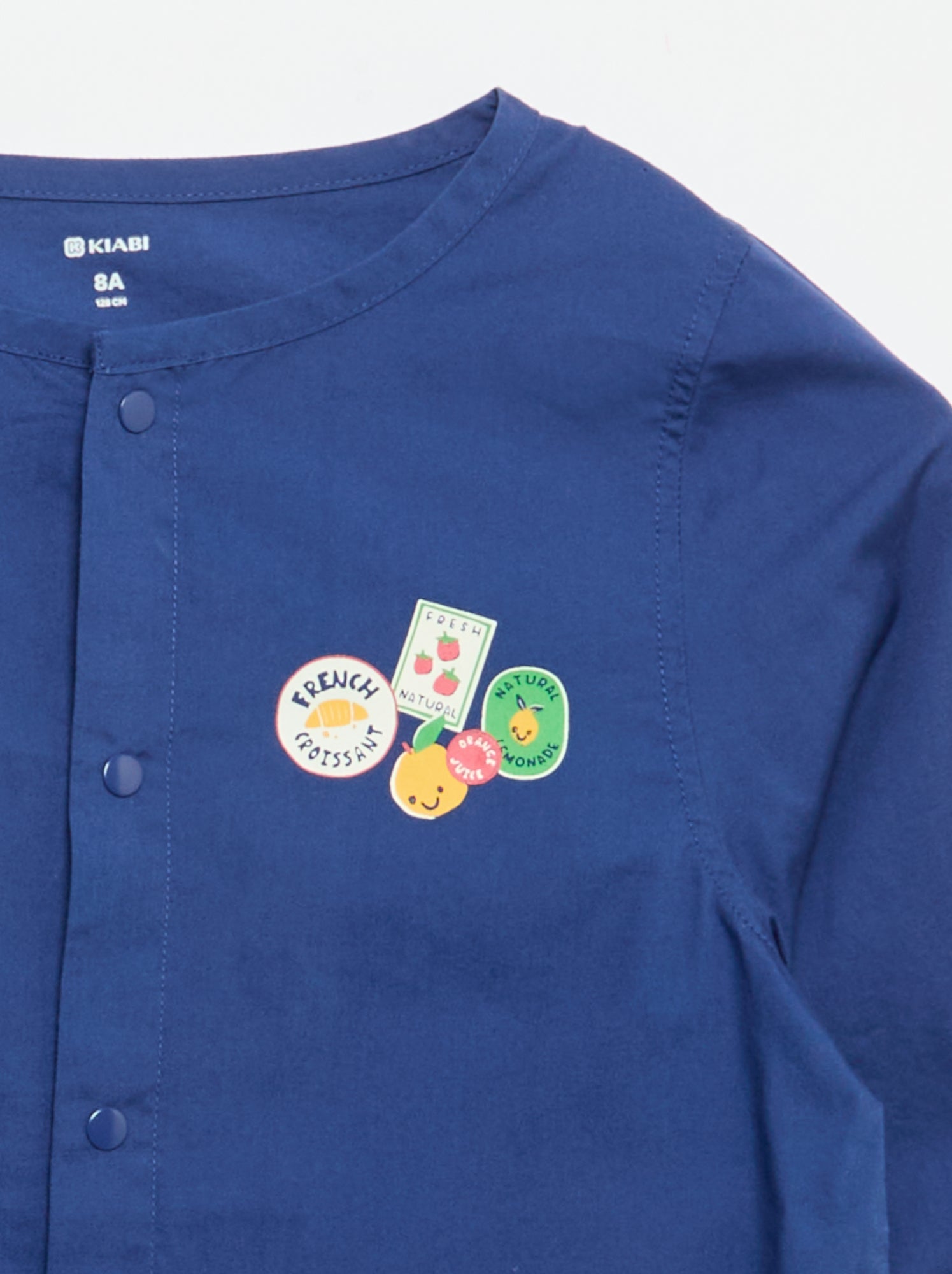 Tablier scolaire à manches longues - Bleu (FZO87_4)