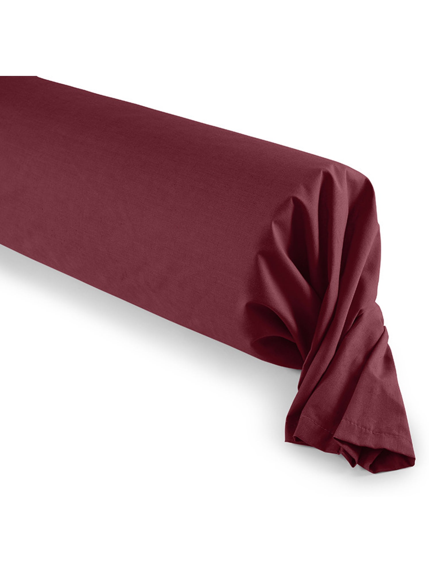 Taie de traversin - Coton Pur - 100 % Coton 57 Fils/cm² - Rouge grenat