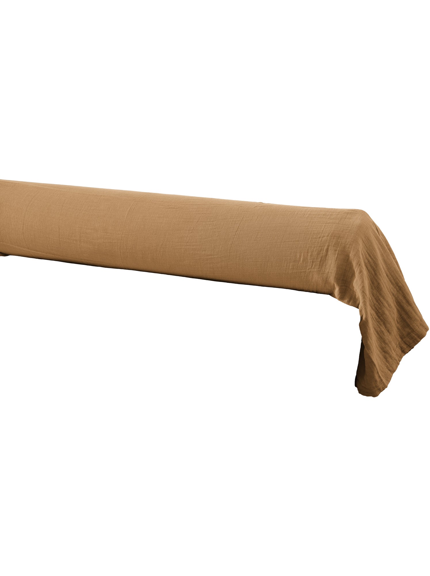 Taie de traversin - double gaze de coton unie - gaïa - Camel