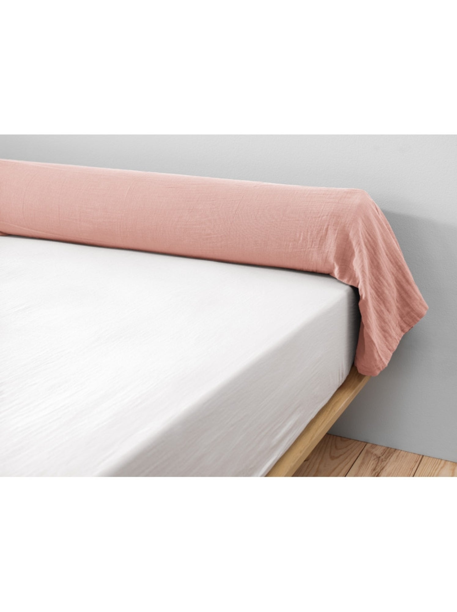 Taie de traversin - double gaze de coton unie - gaïa - Peche
