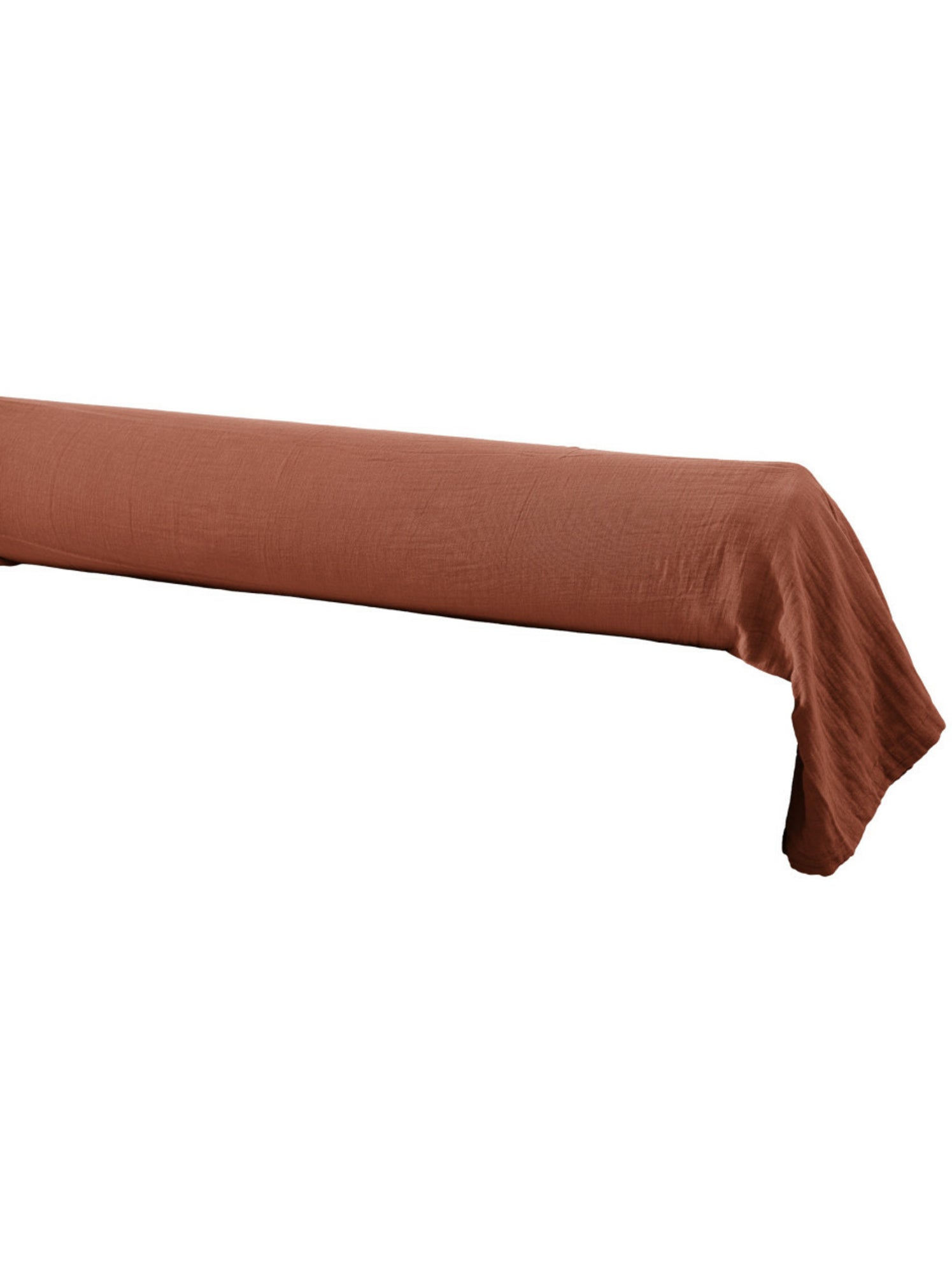 Taie de traversin - double gaze de coton unie - gaïa - Terracotta
