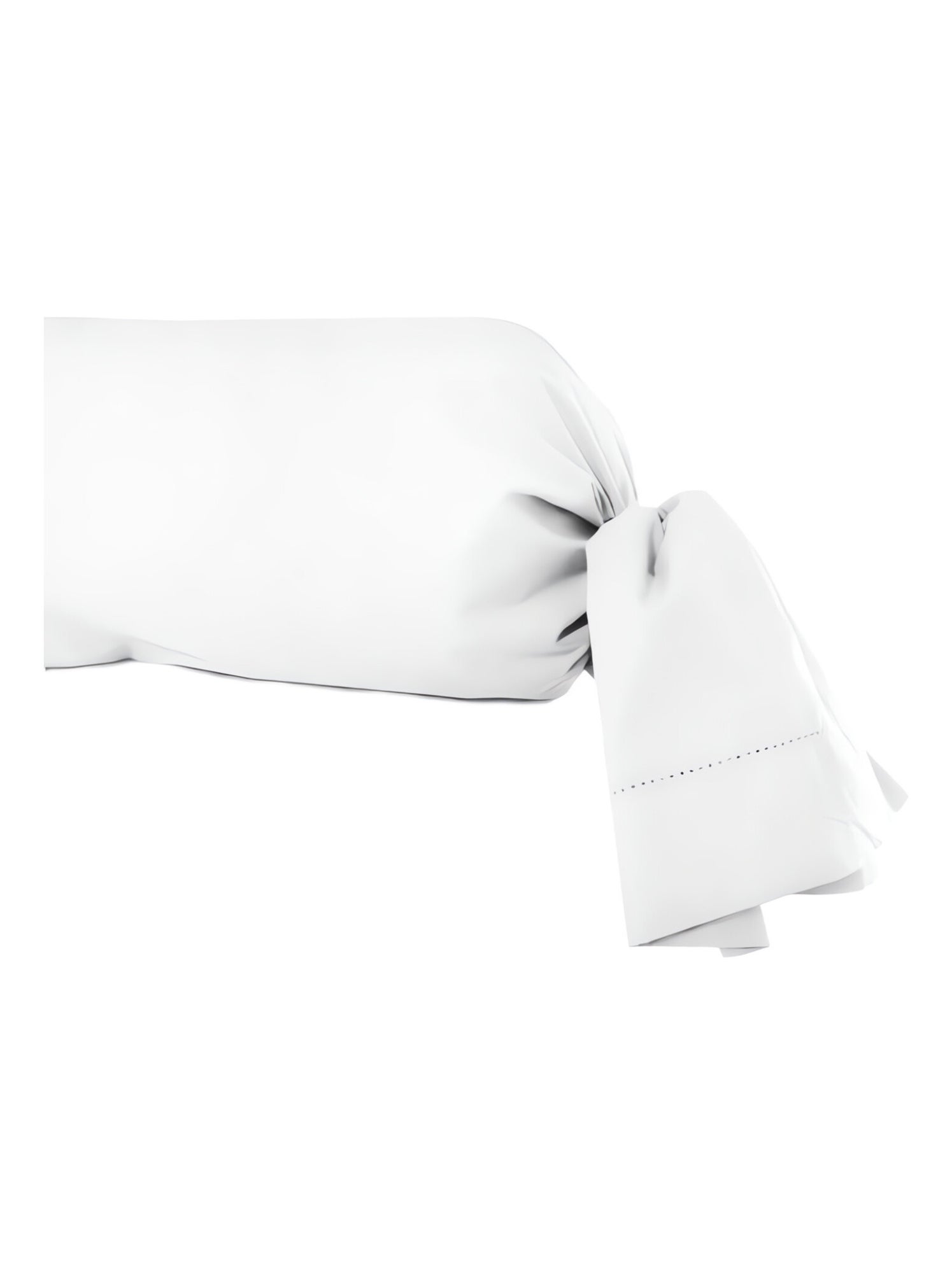 Taie de traversin en coton 45x185 cm percale, par soleil d'ocre - Blanc