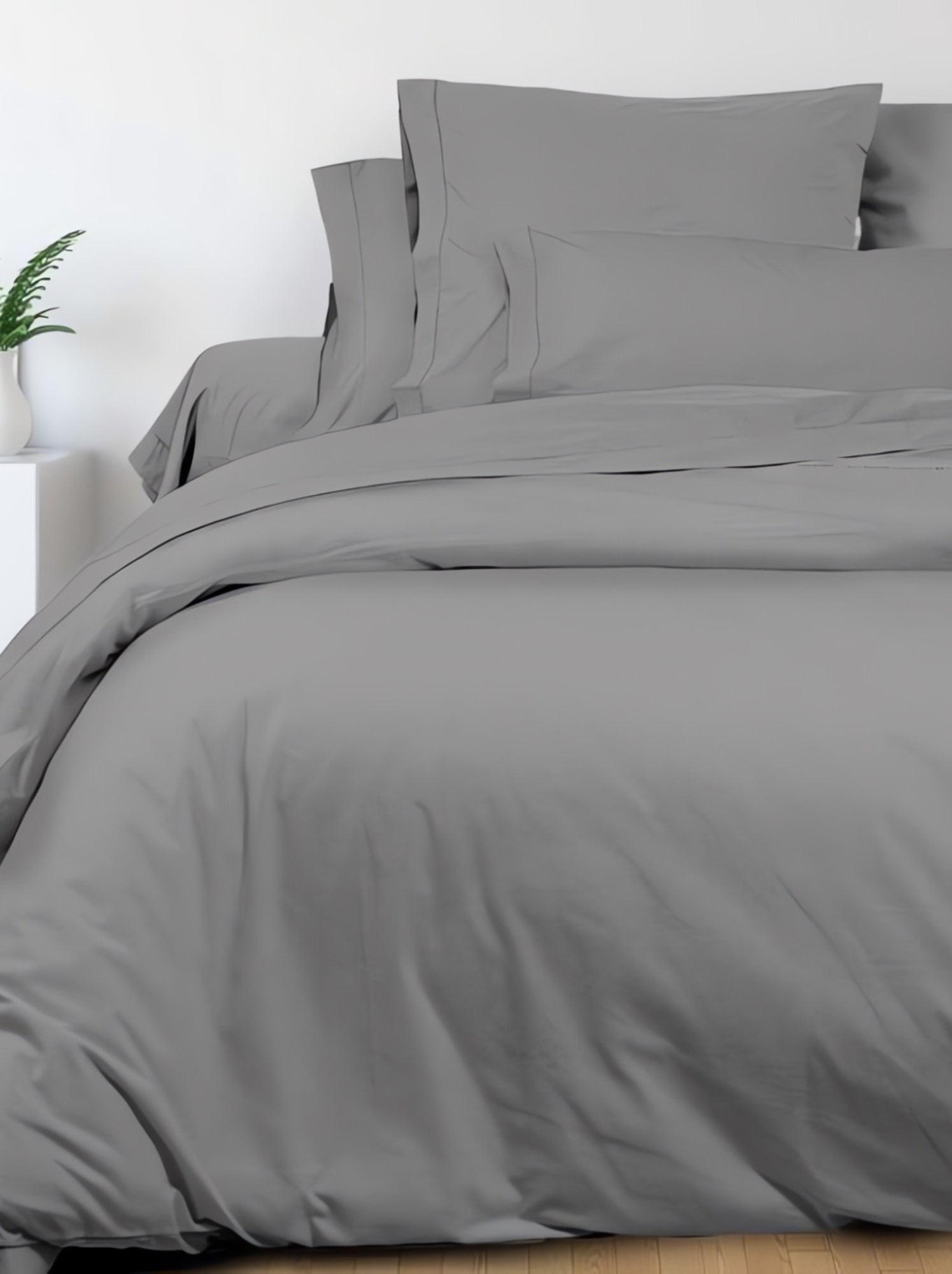 Taie de traversin en coton 45x185 cm percale, par soleil d'ocre - Gris