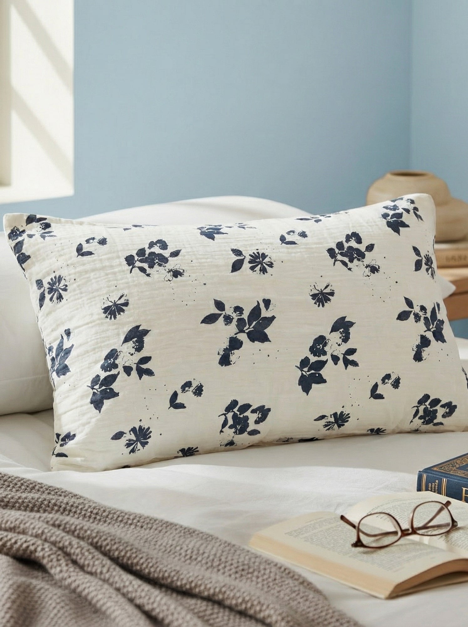 Taie d'oreiller 50 x 70 cm - Kiabi Home - Blanc/bleu