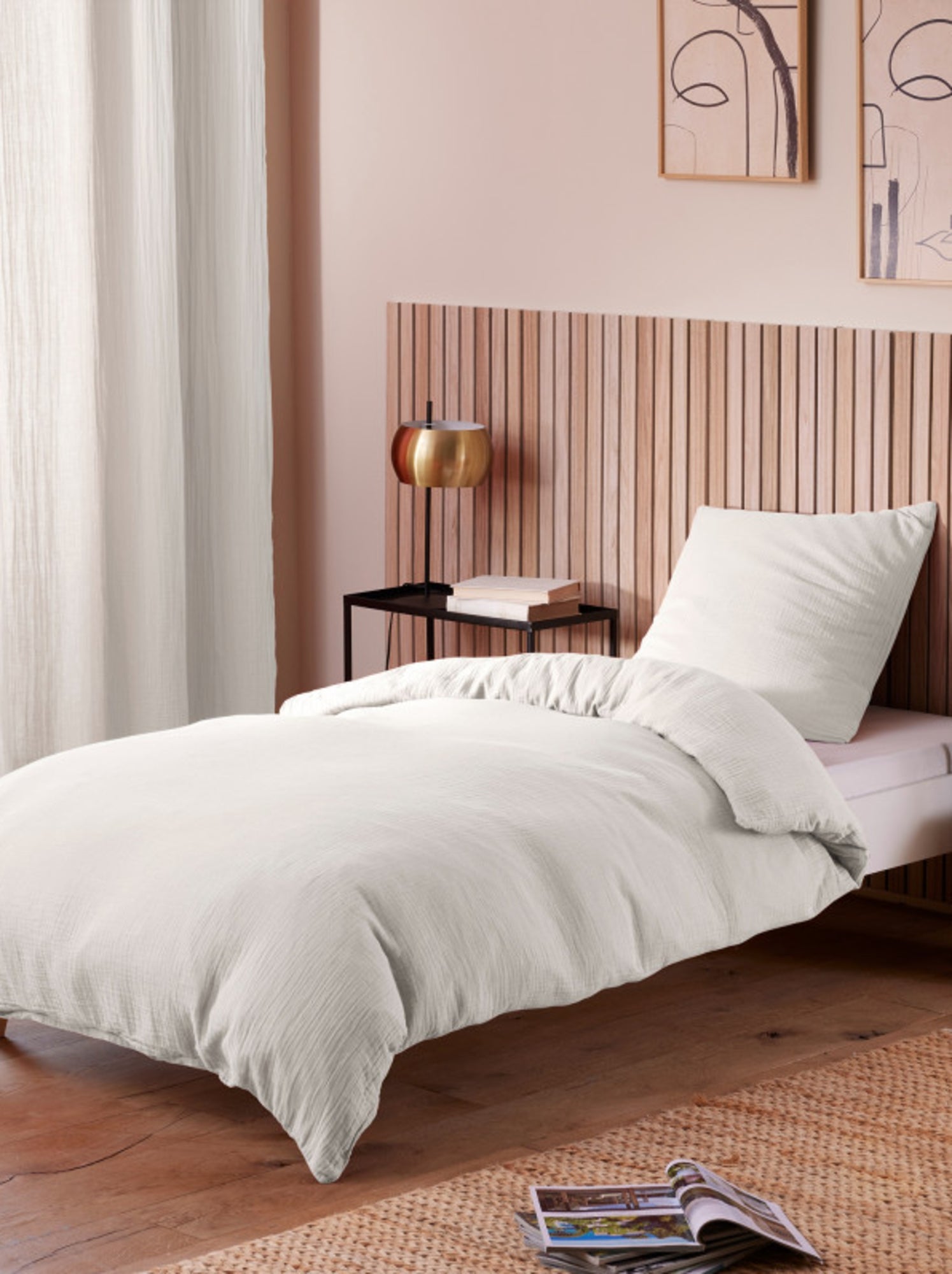 Taie d'oreiller - Coton Pur - 100% gaze de coton 125 gr/m² - Blanc