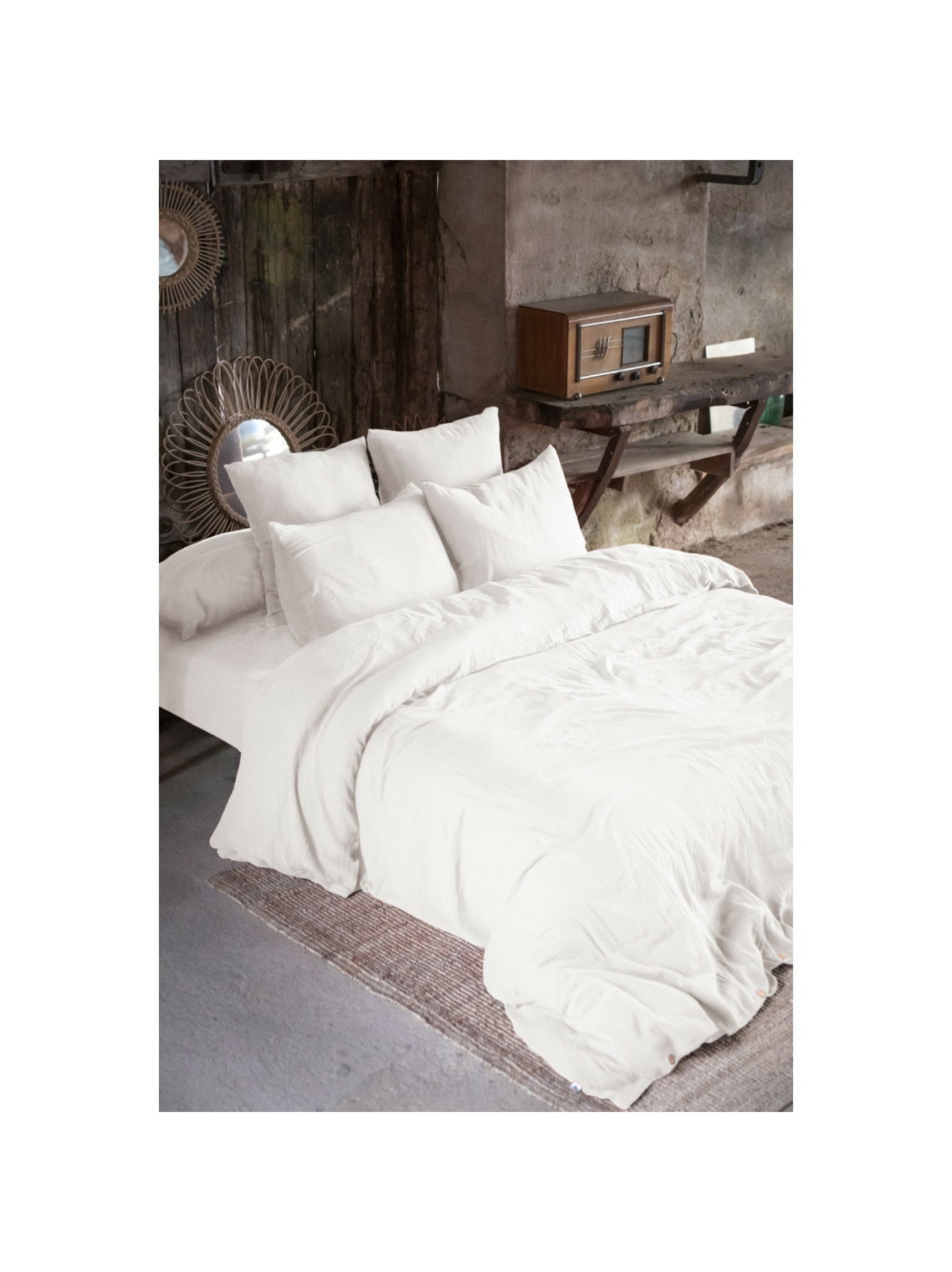 Taie d’oreiller – double gaze de coton – gaïa minuit - Blanc