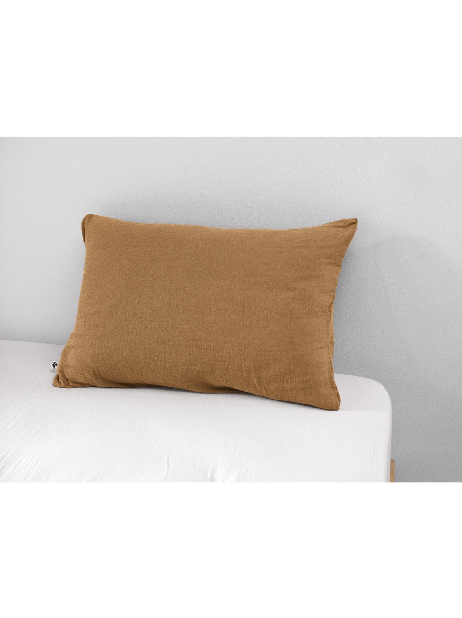 Taie d’oreiller – double gaze de coton – gaïa minuit - Marron