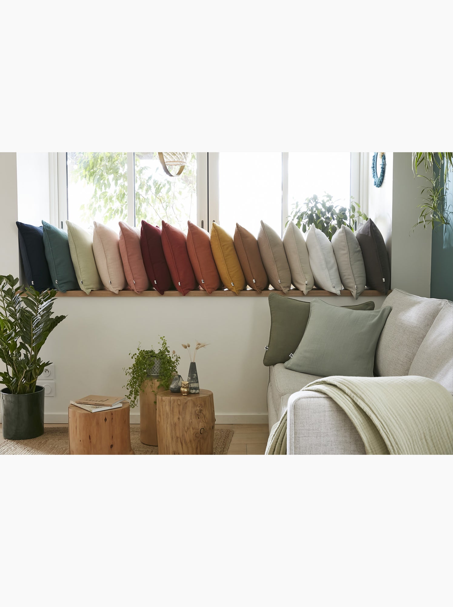 Taie d’oreiller – double gaze de coton – gaïa minuit - Marron