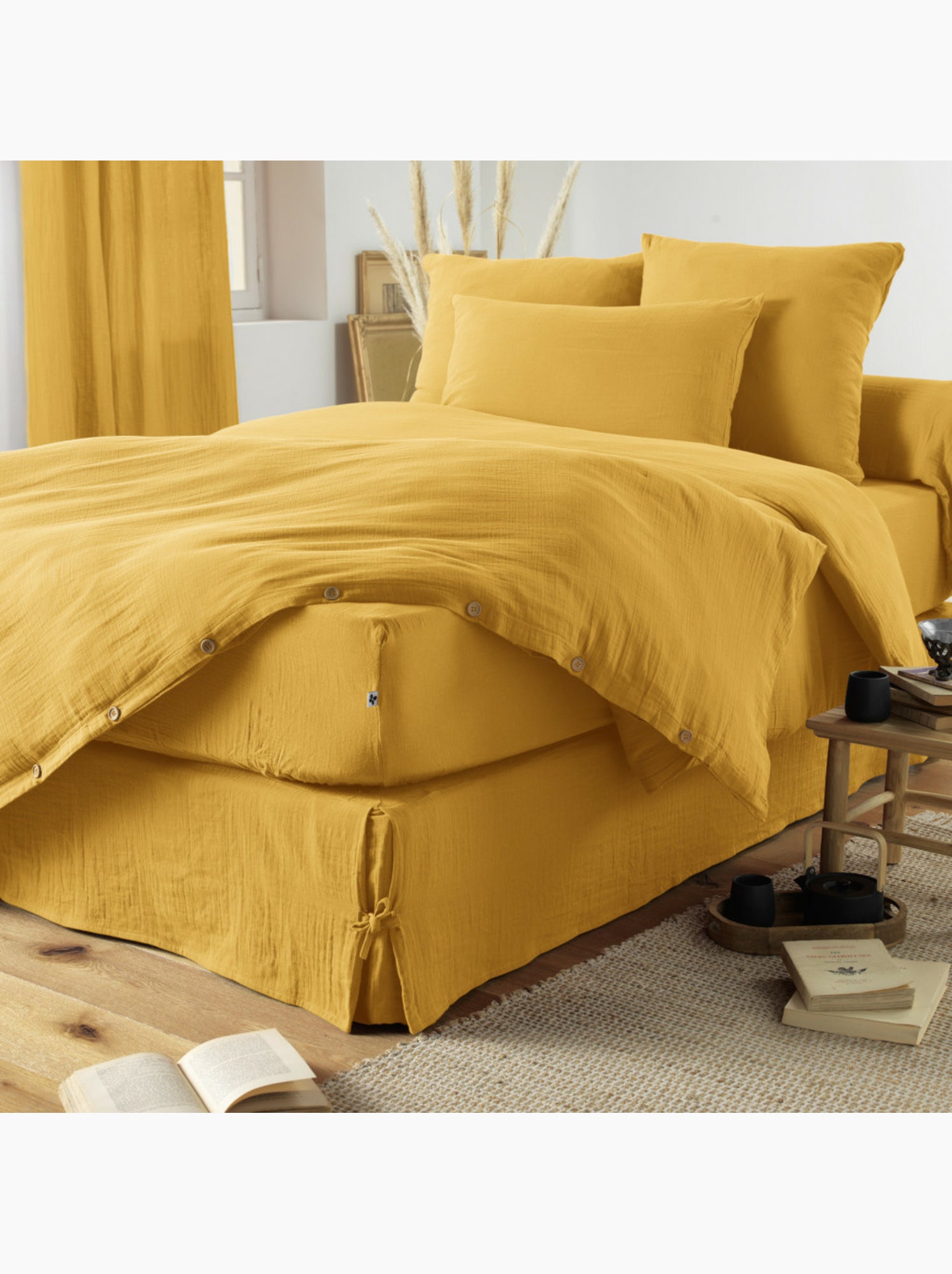 Taie d’oreiller – double gaze de coton – gaïa minuit - Safran