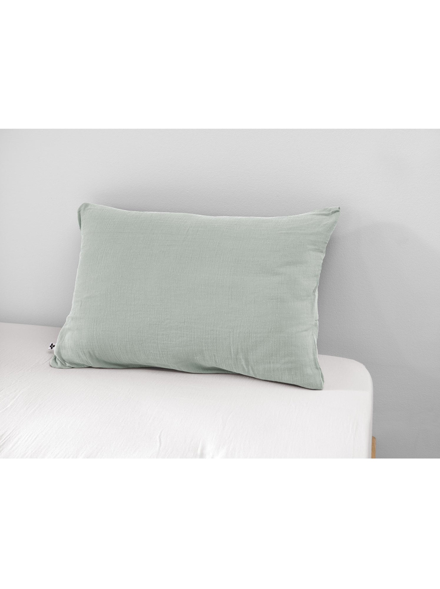Taie d’oreiller – double gaze de coton – gaïa minuit - Vert eucalyptus