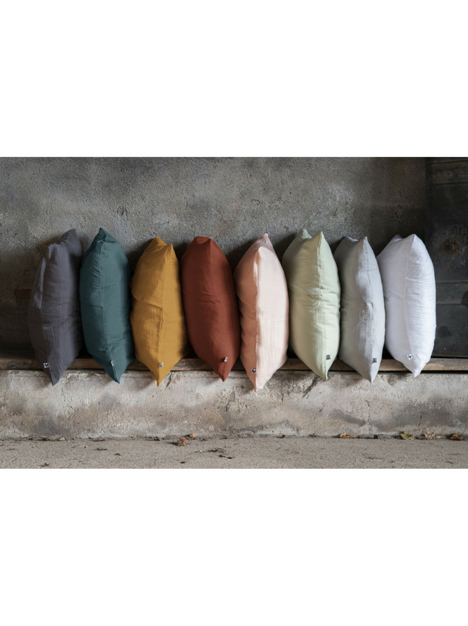 Taie d’oreiller – double gaze de coton – gaïa minuit - Vert eucalyptus