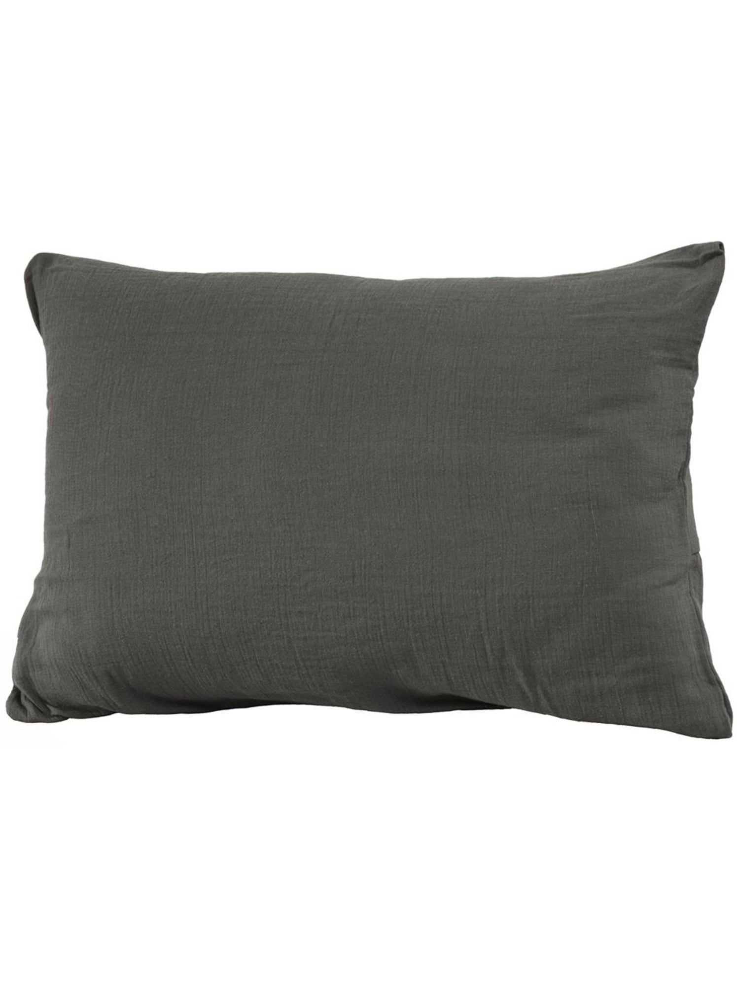Taie d'oreiller en double Gaze de coton - gris anthracite