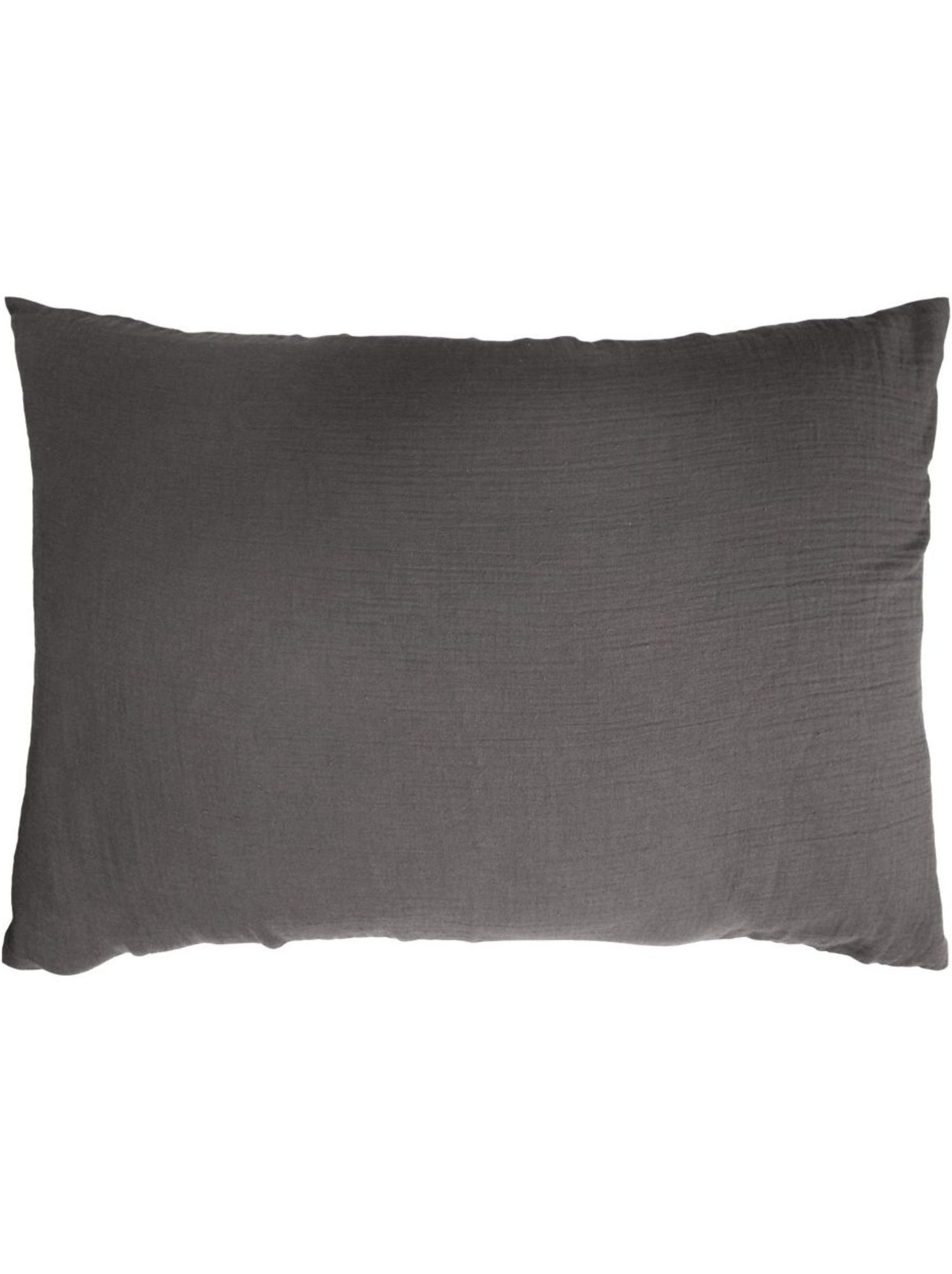 Taie d'oreiller en double Gaze de coton - gris anthracite