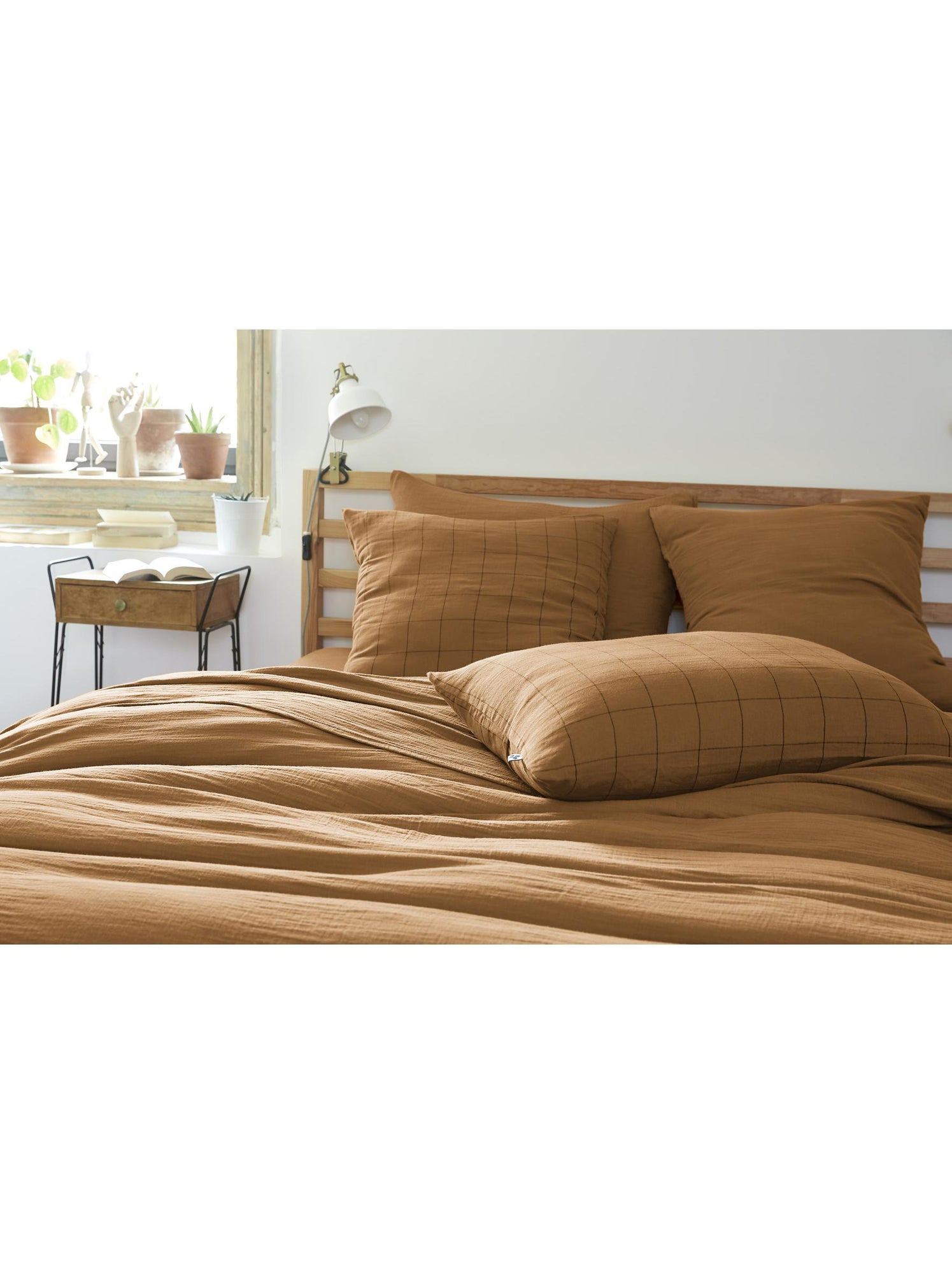 Taie d’oreiller – gaze de coton tissée – gaïa match - Camel