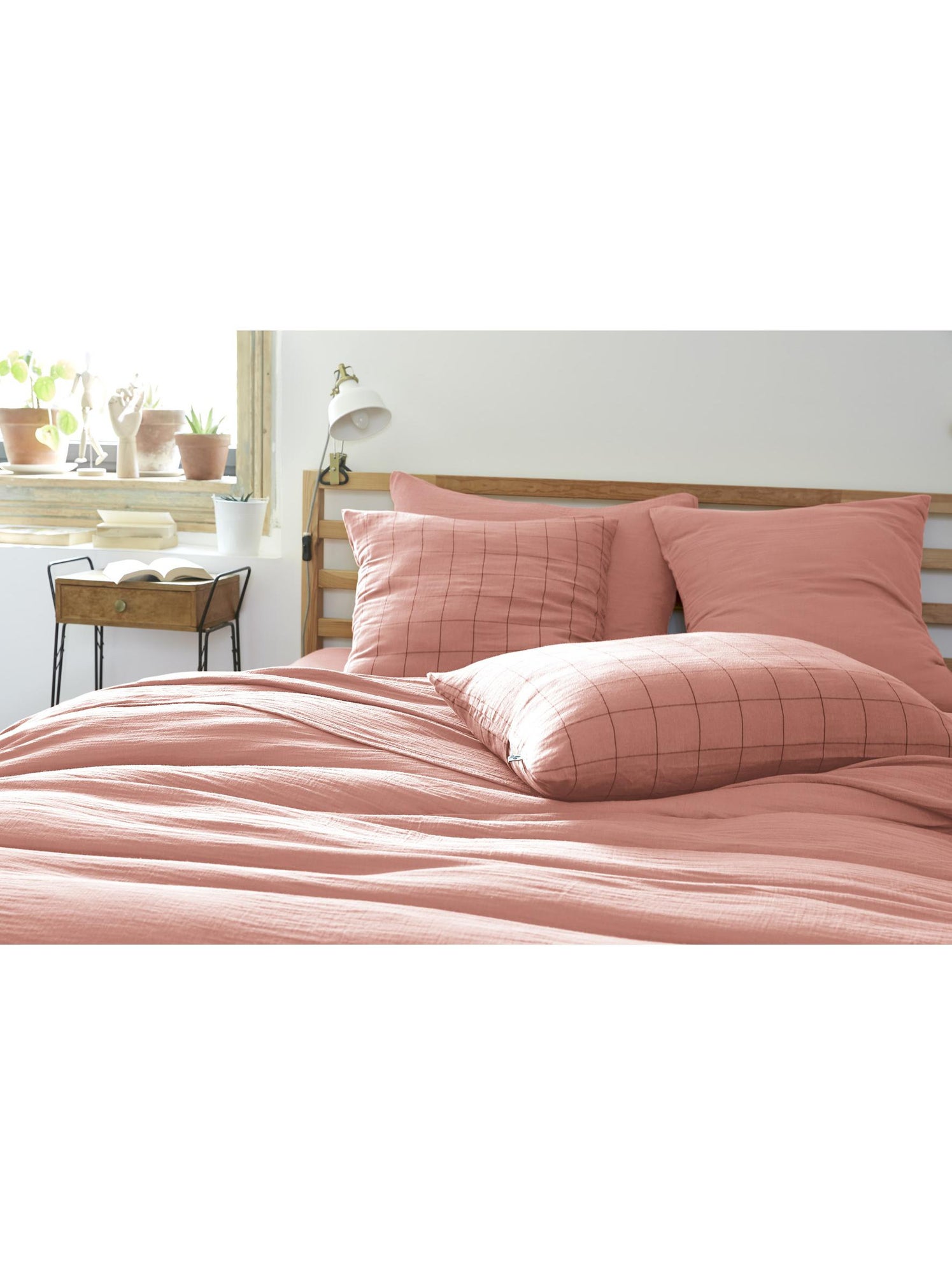 Taie d’oreiller – gaze de coton tissée – gaïa match - Peche