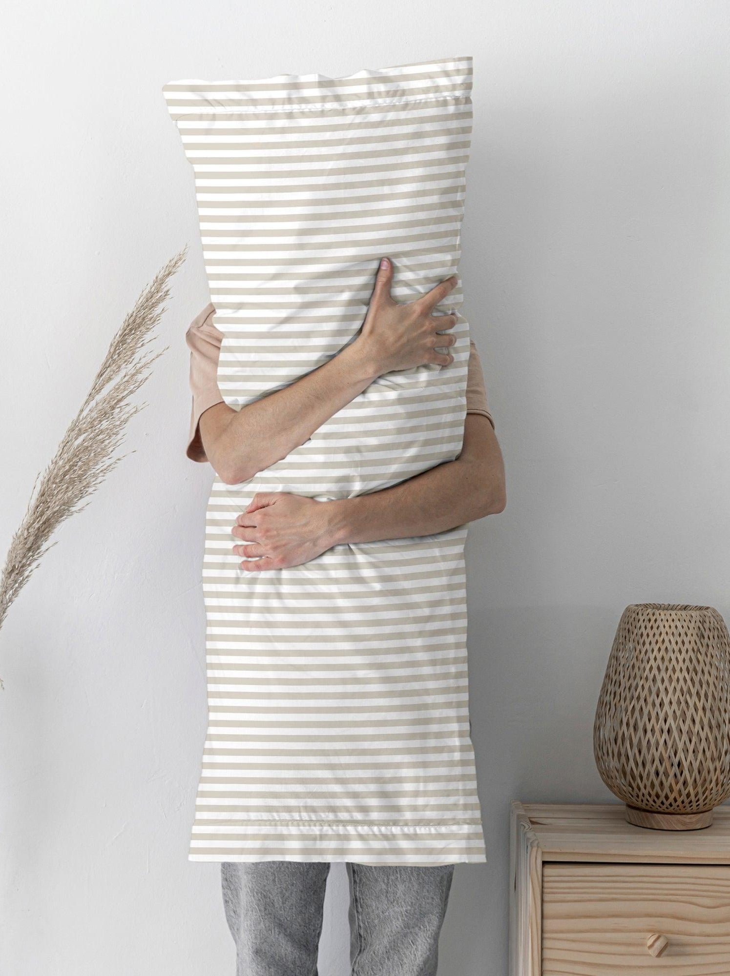 Taie d'oreiller layering "happyfriday" - Beige