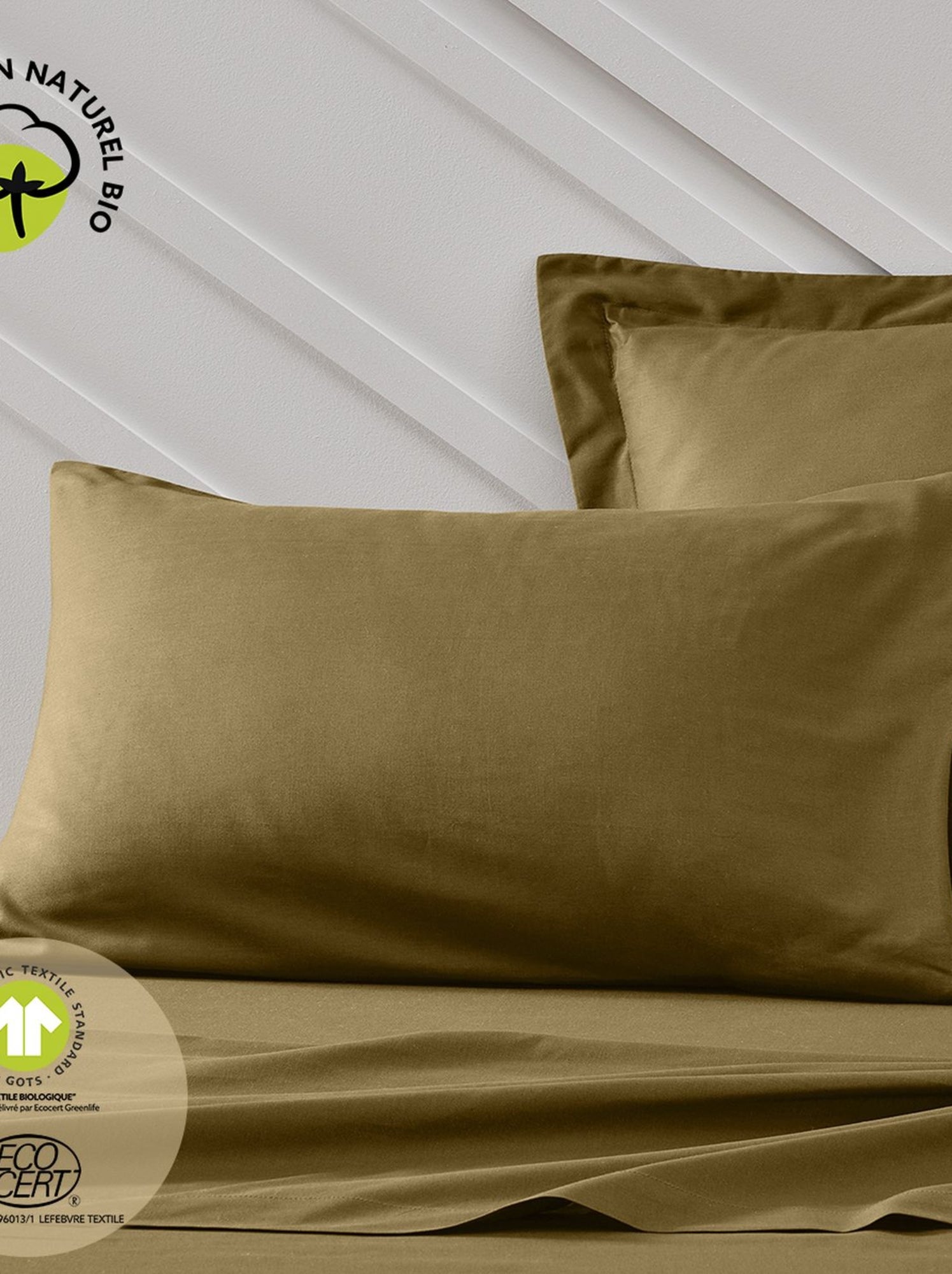 Taie d'oreiller rectangulaire en coton BIO - Marron