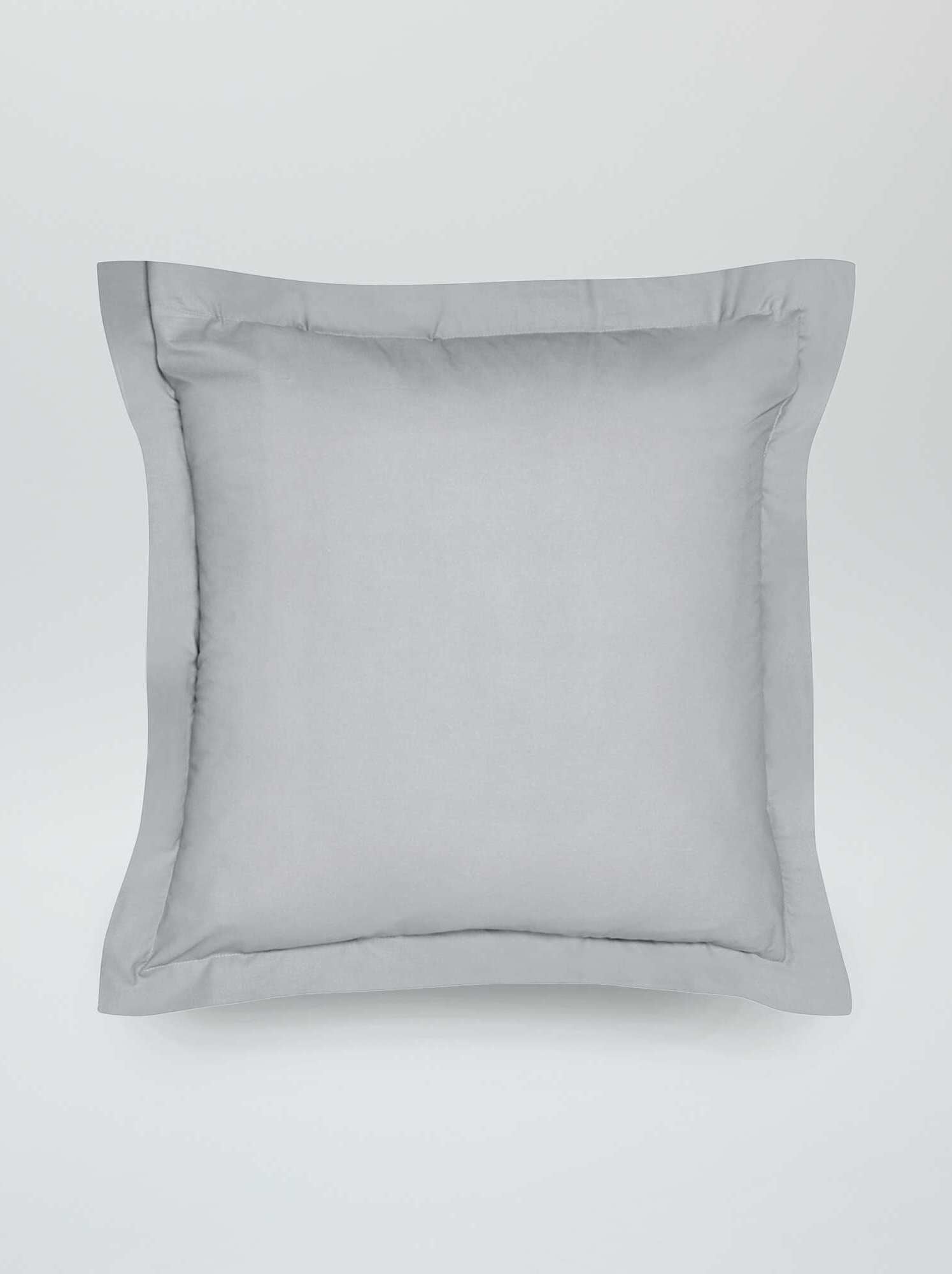 Taie d'oreiller uni en percale de coton - Gris