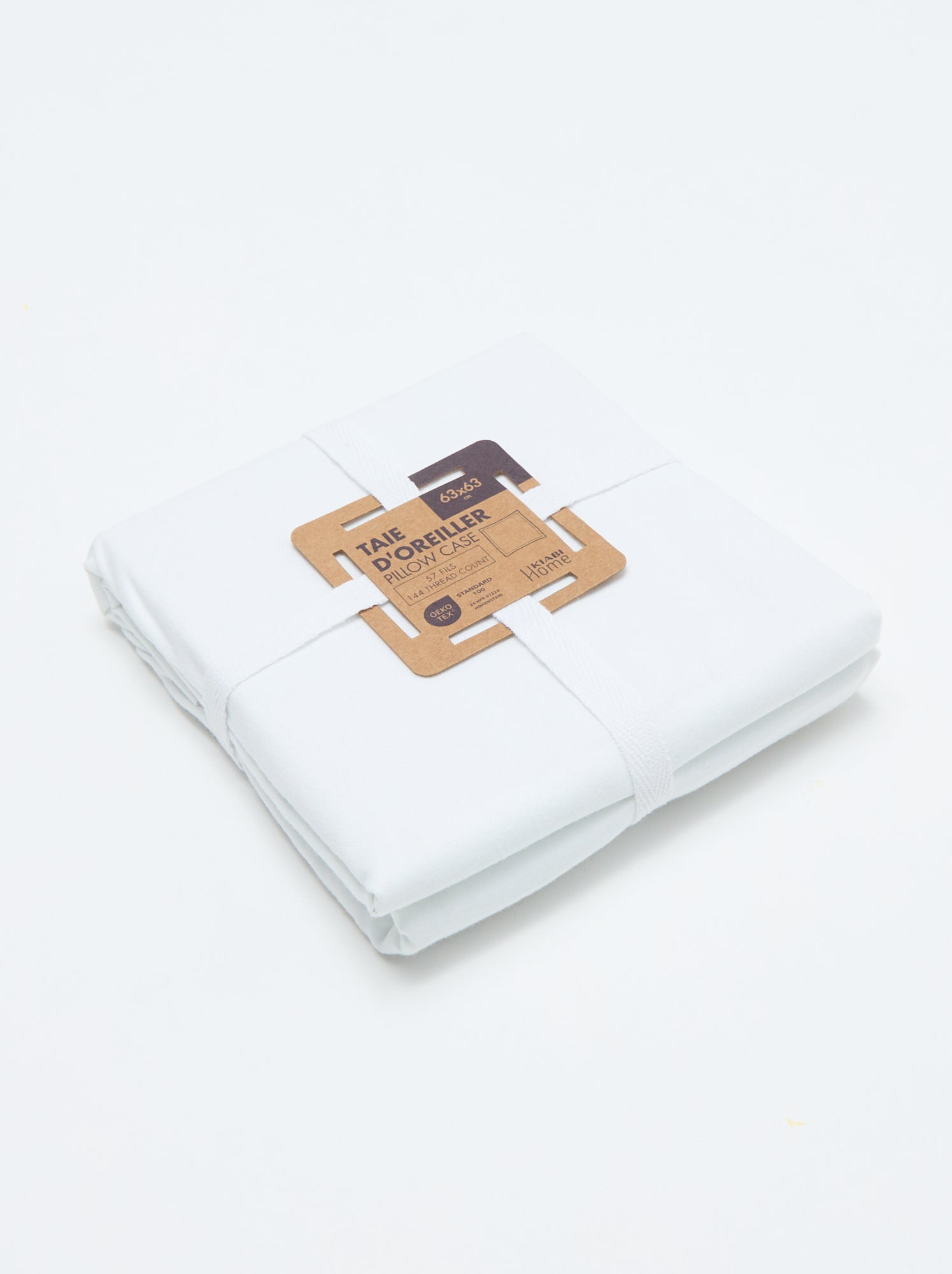 Taie d'oreiller unie 63 x 63 cm en coton - Blanc