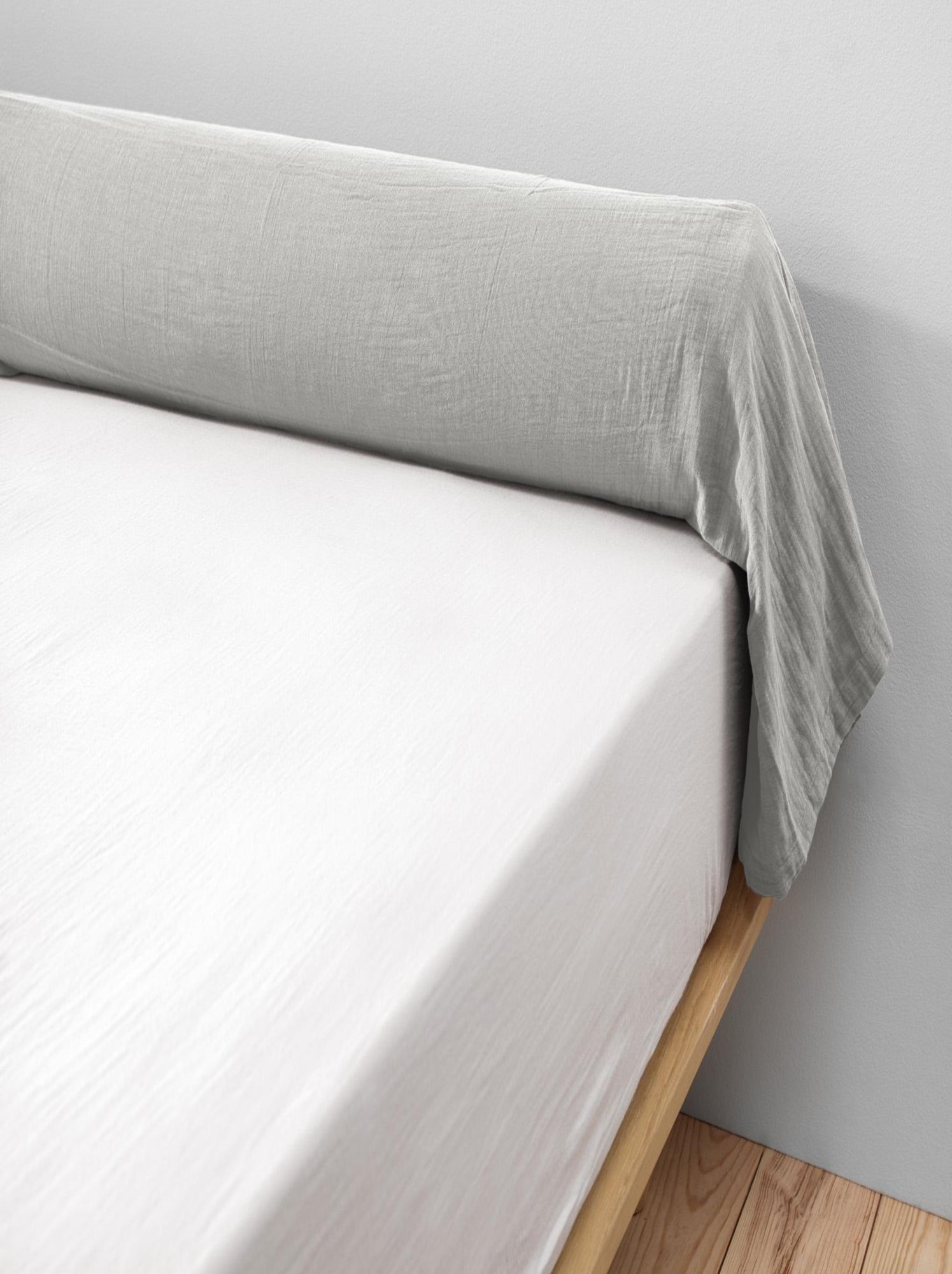 Taie Traversin gaze de coton Gaia - Gris clair