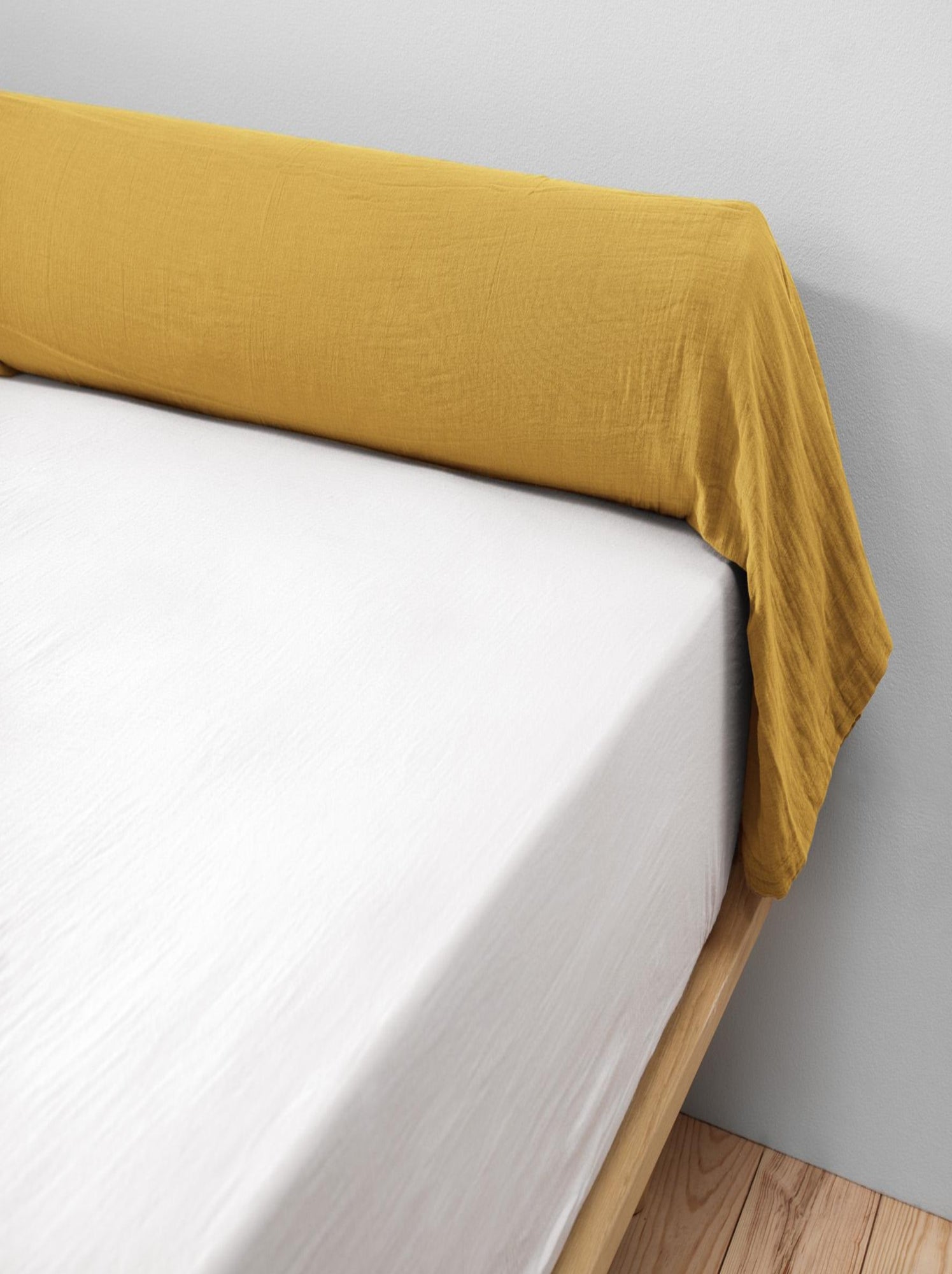 Taie Traversin gaze de coton Gaia - Jaune