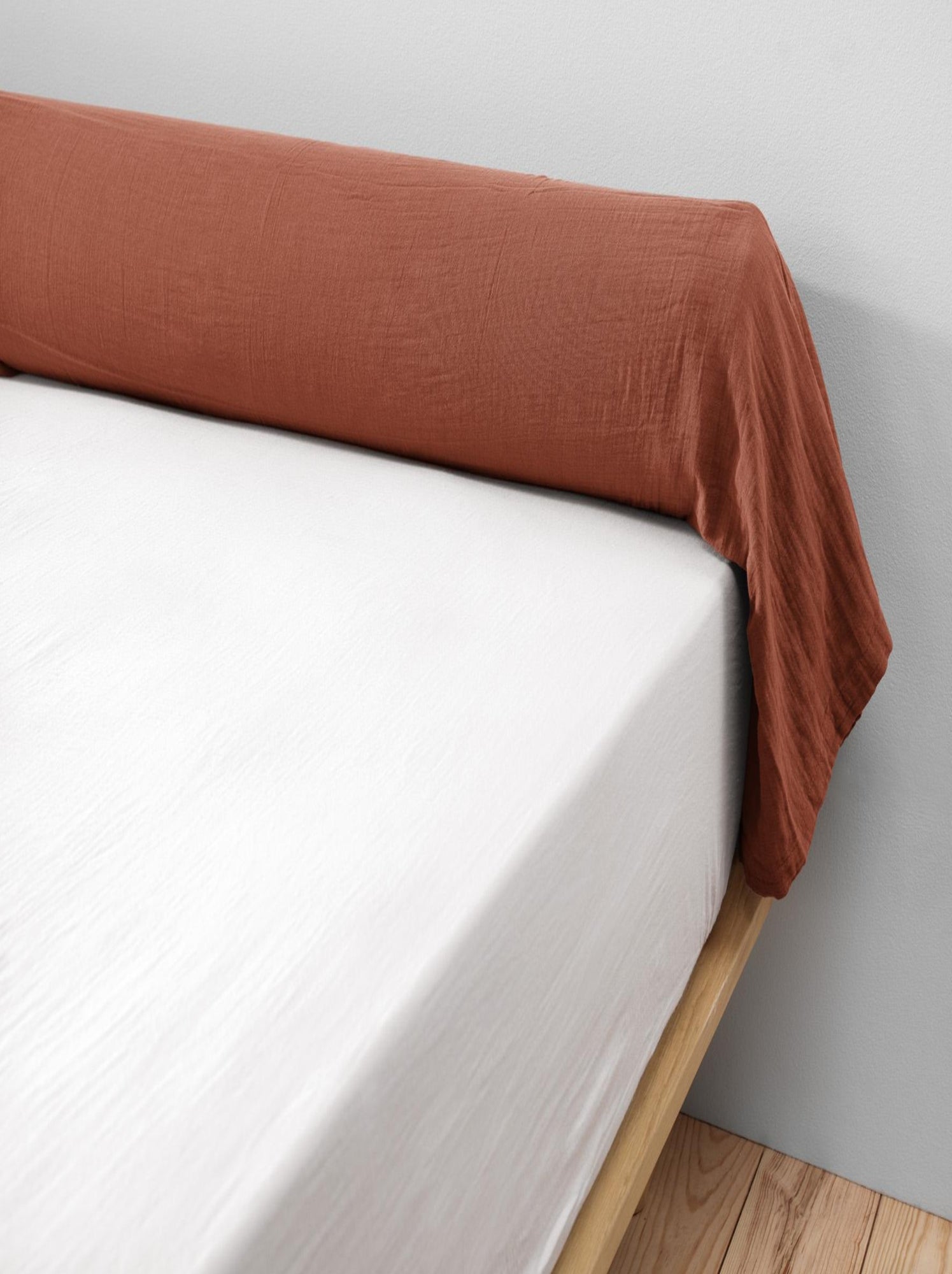 Taie Traversin gaze de coton Gaia - Orange