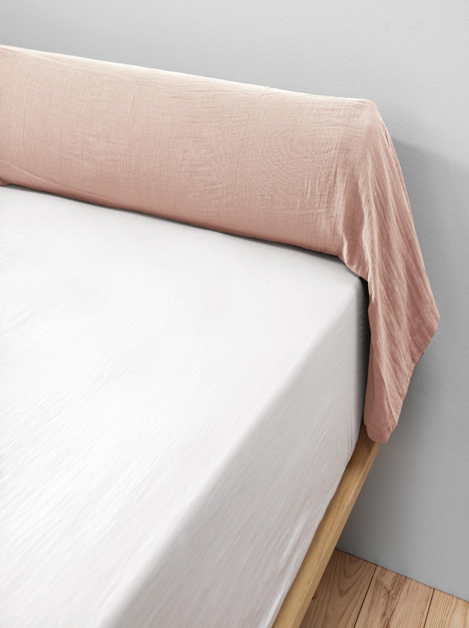 Taie Traversin gaze de coton Gaia - Rose