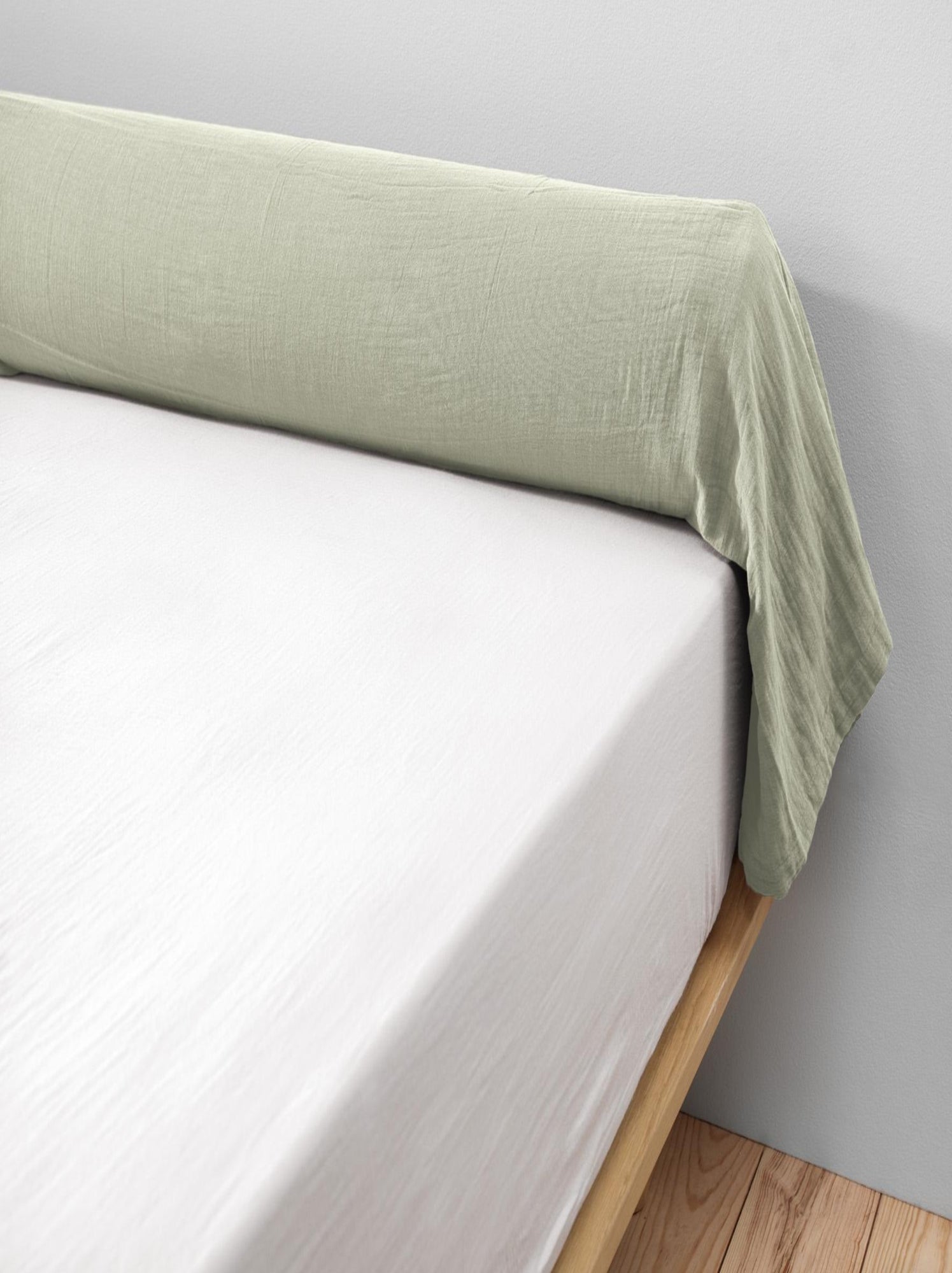Taie Traversin gaze de coton Gaia - Vert d'eau