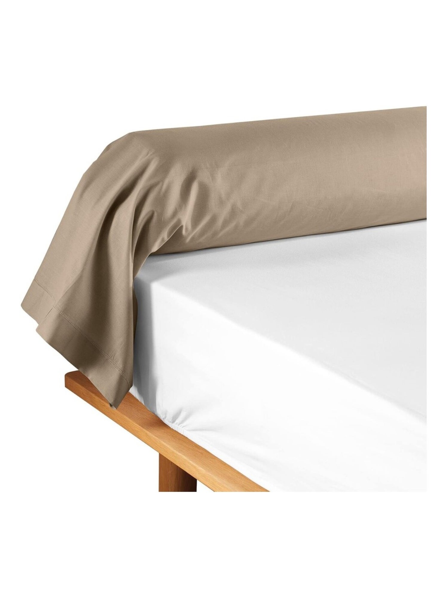 Taies de traversin coton noa promo linge - Beige sable