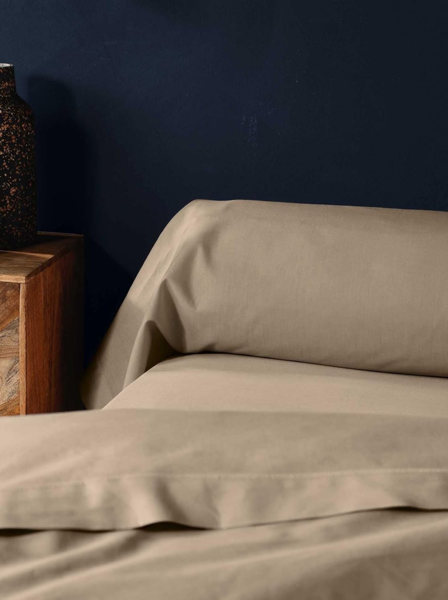 Taies de traversin coton noa promo linge - Beige sable