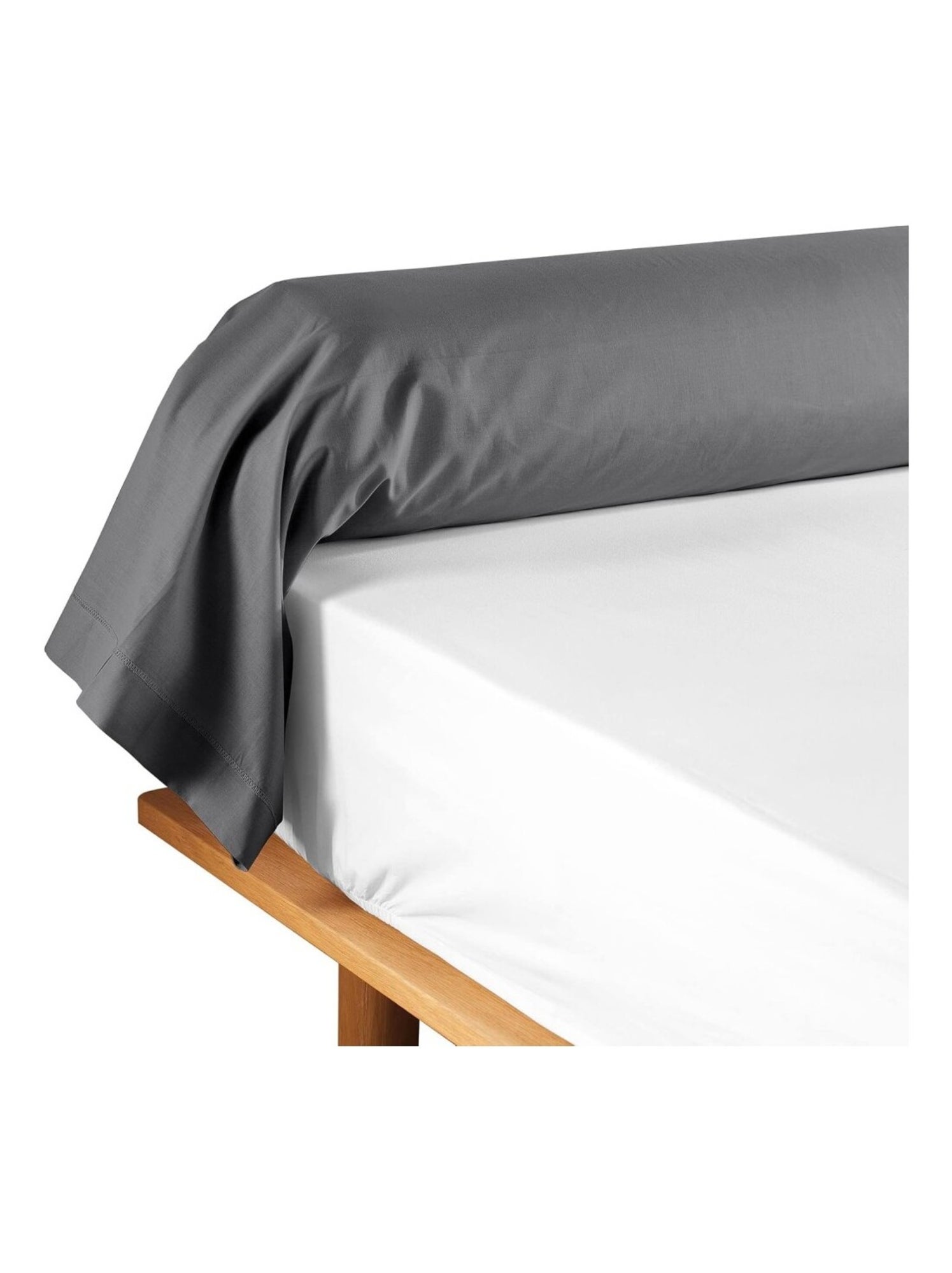 Taies de traversin coton noa promo linge - gris anthracite