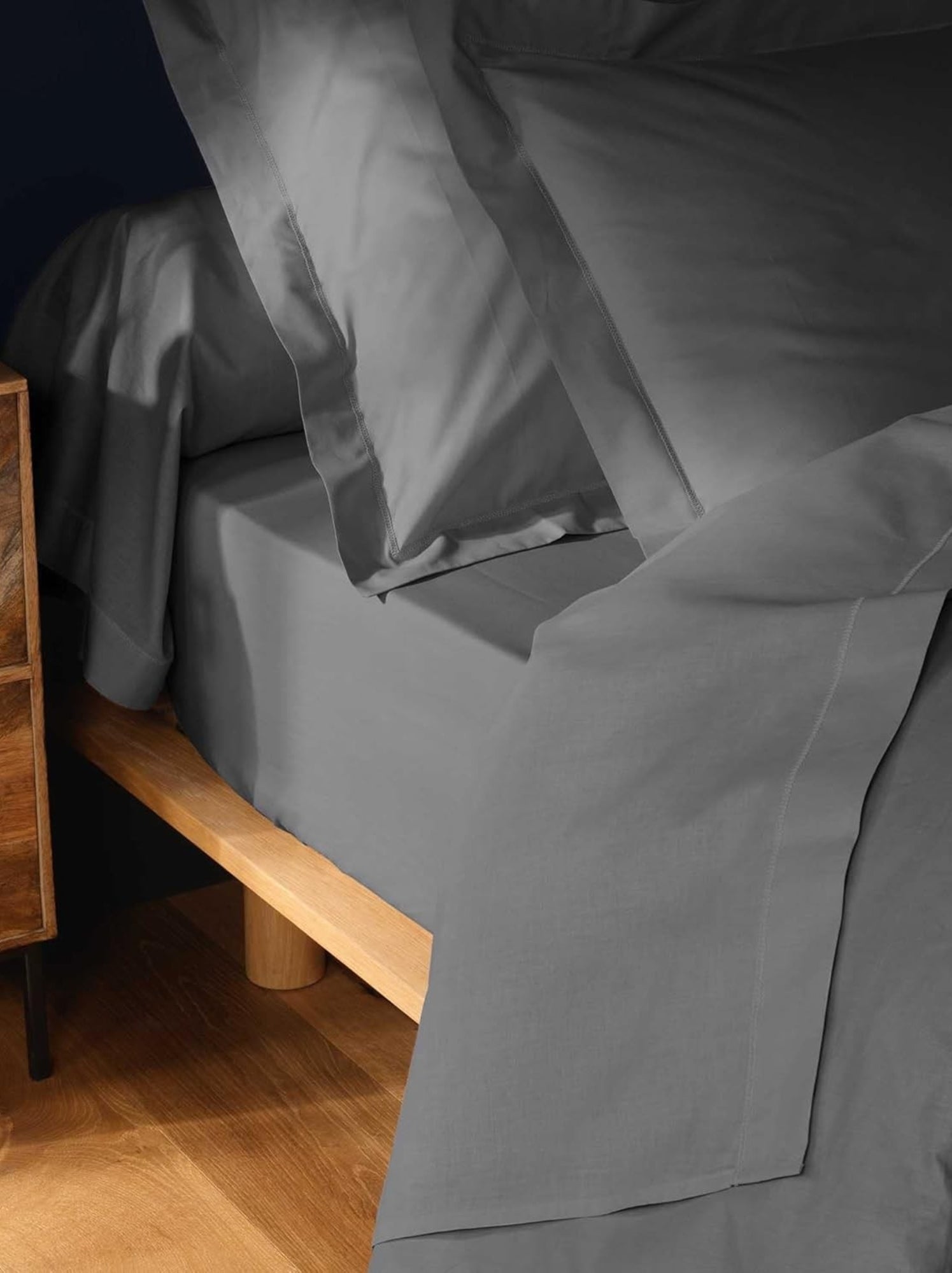 Taies de traversin coton noa promo linge - gris anthracite