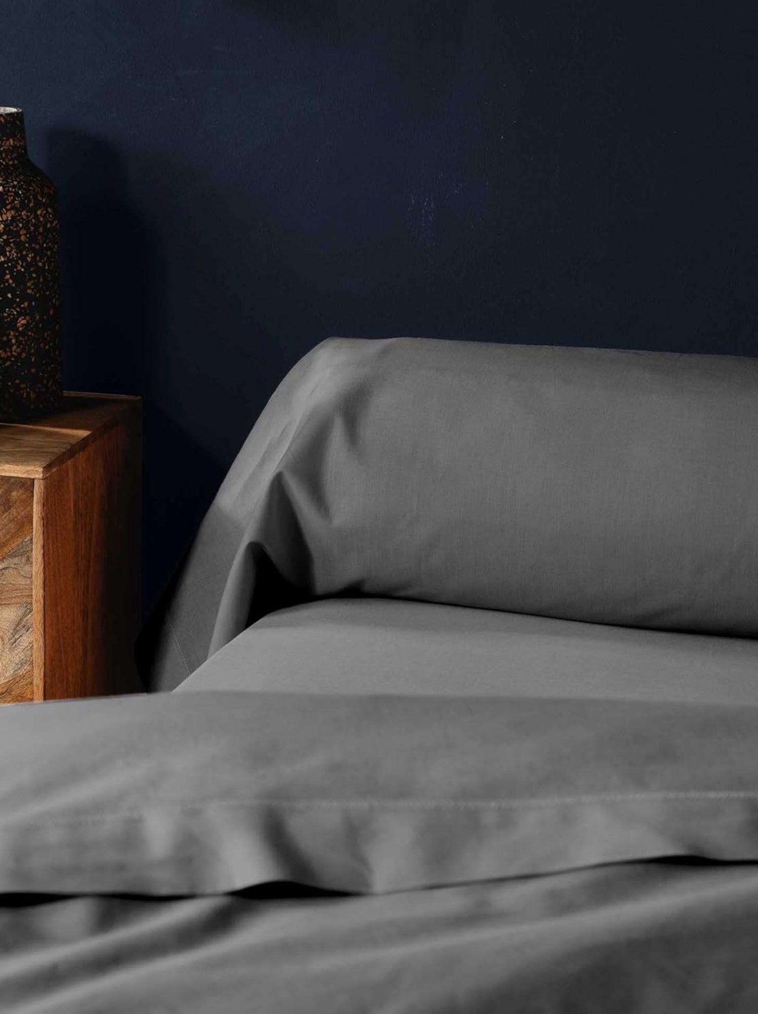Taies de traversin coton noa promo linge - gris anthracite