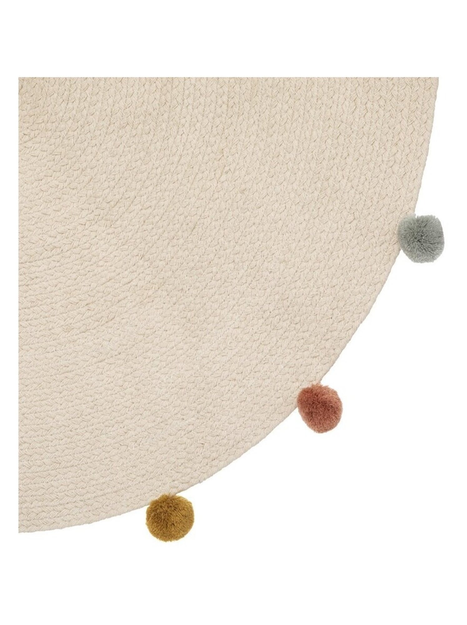 Tapis Arlequin pompons D90 - Beige