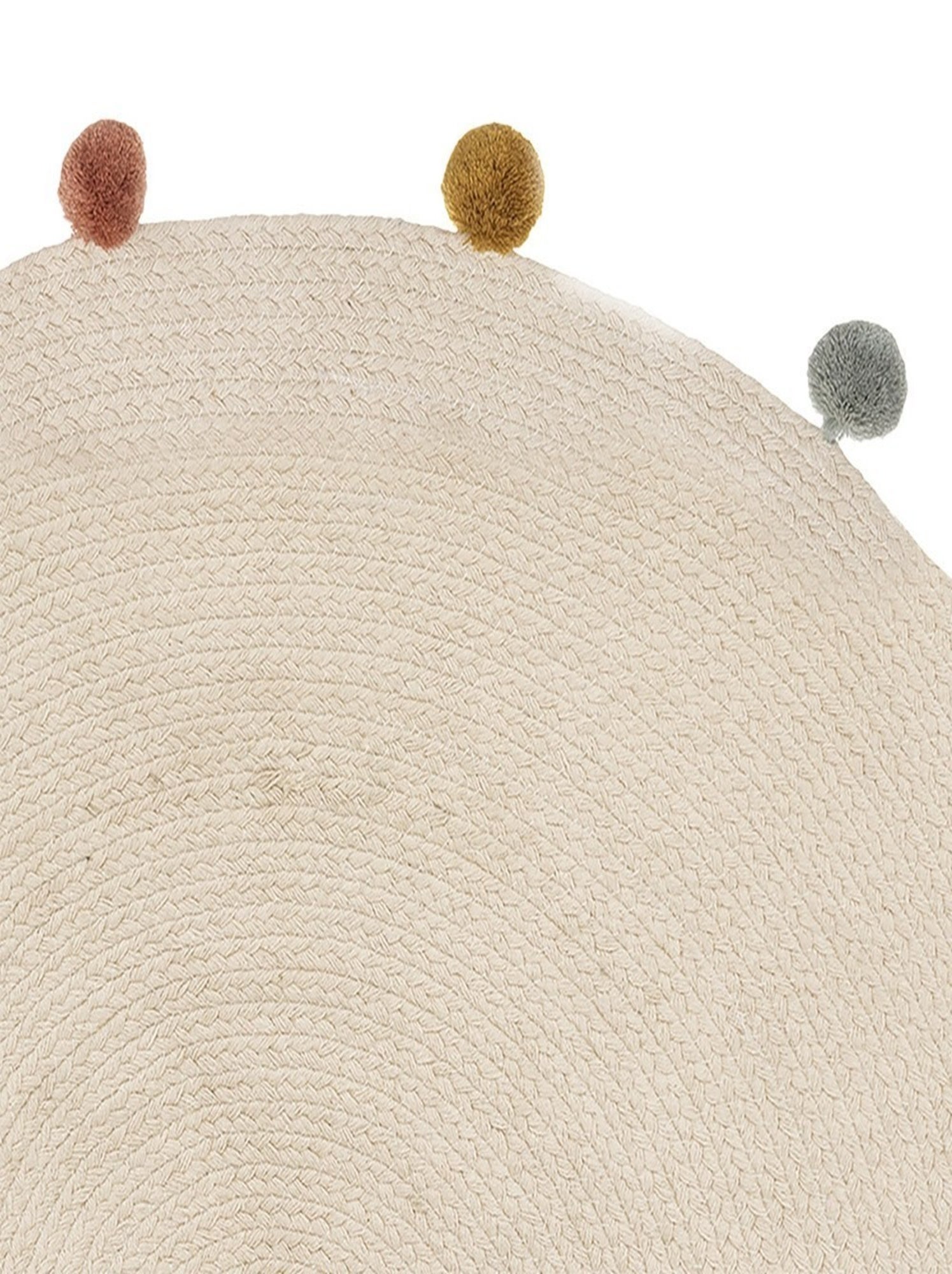 Tapis Arlequin pompons D90 - Beige