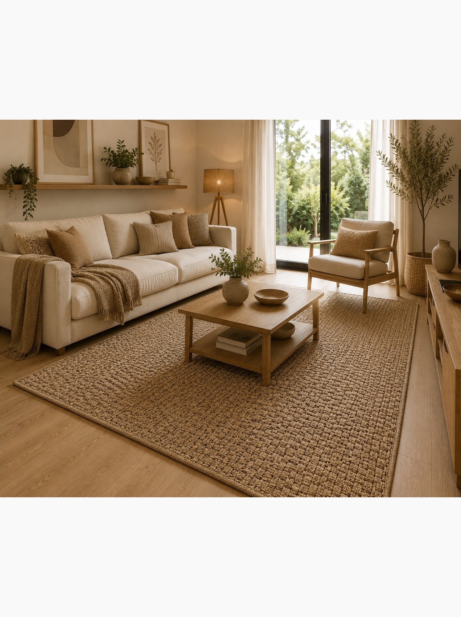 Tapis tissé Naturel - Marron
