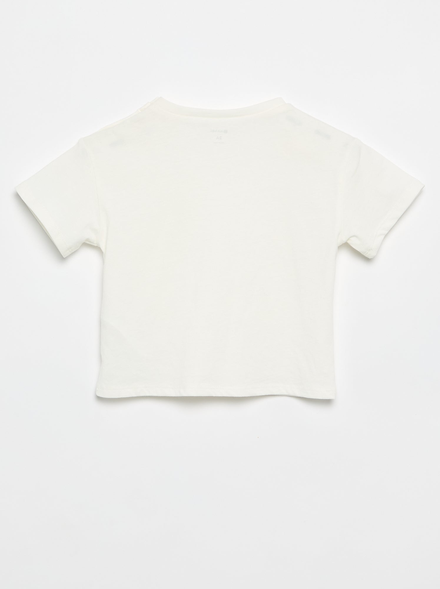 Tee-shirt à manches courtes avec fleurs sur l'épaule - Blanc