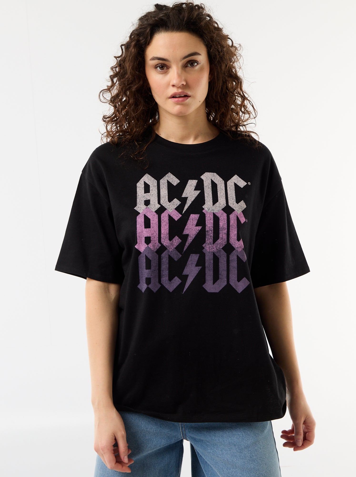 Tee-shirt 'AC/DC' à manches courtes - Noir