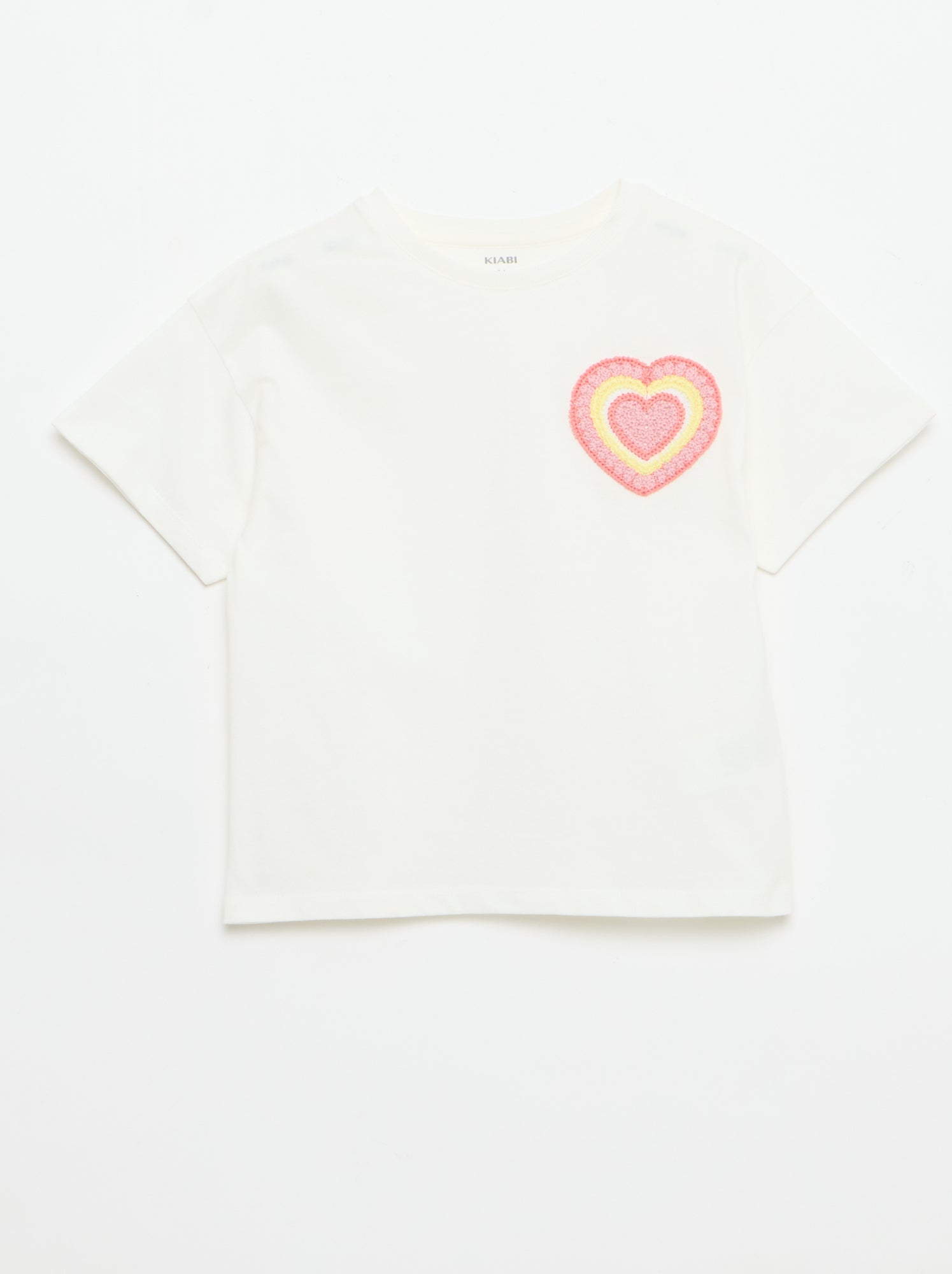 Tee-shirt avec broderie à la poitrine - Blanc