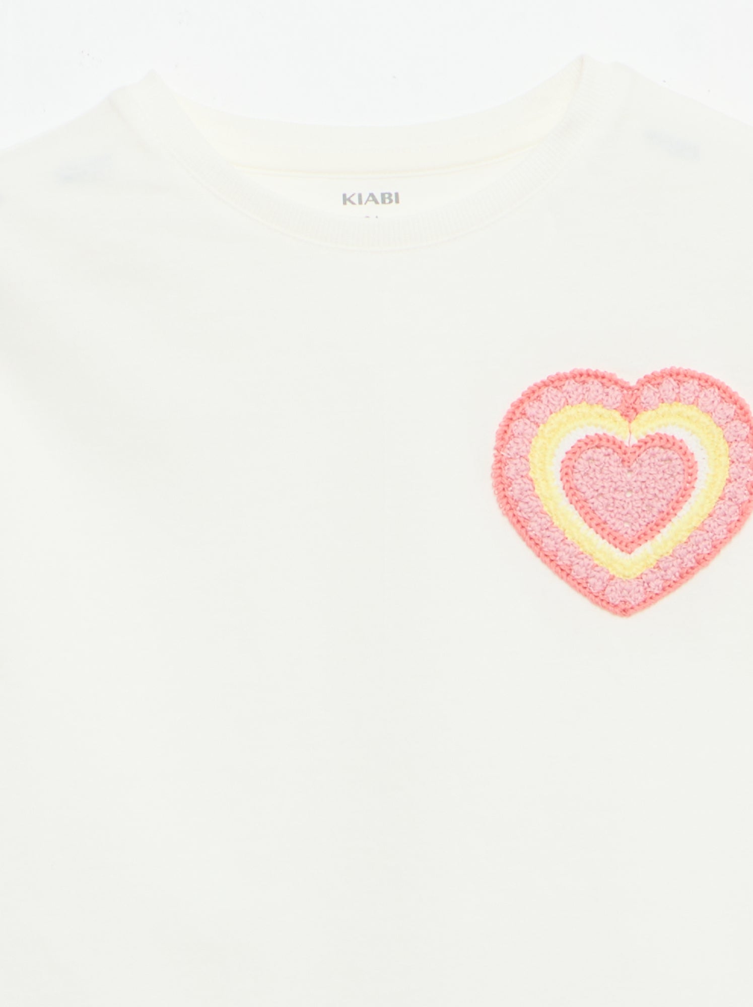 Tee-shirt avec broderie à la poitrine - Blanc